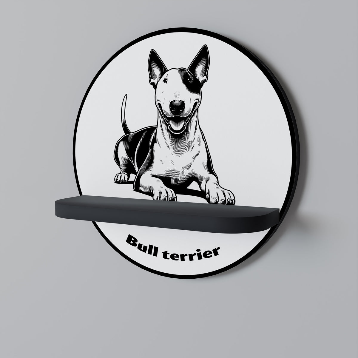 BULL TERRIER Art Shelf