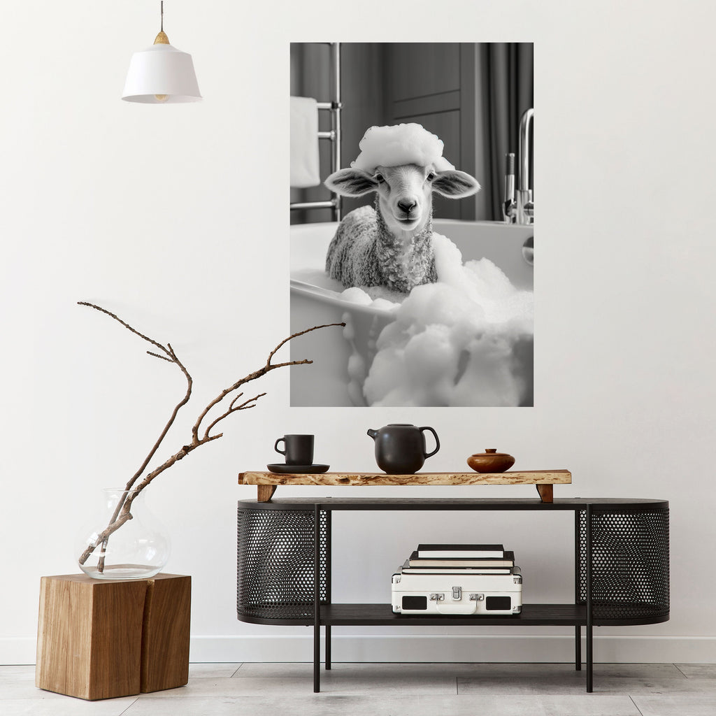 Affiche verticale autocollante « BUBBLE BATH BAA »