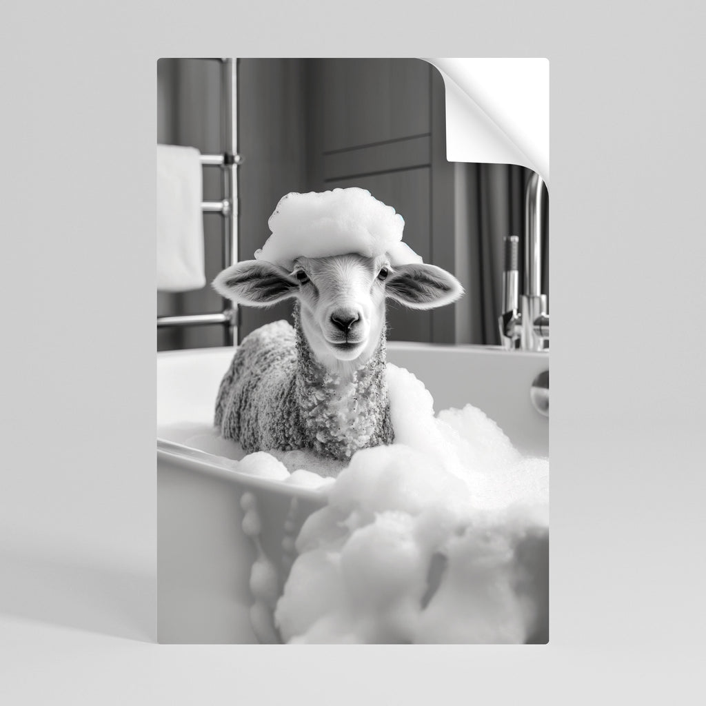 Affiche verticale autocollante « BUBBLE BATH BAA »