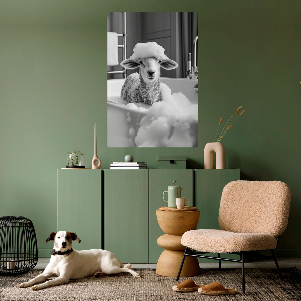 Affiche verticale autocollante « BUBBLE BATH BAA »