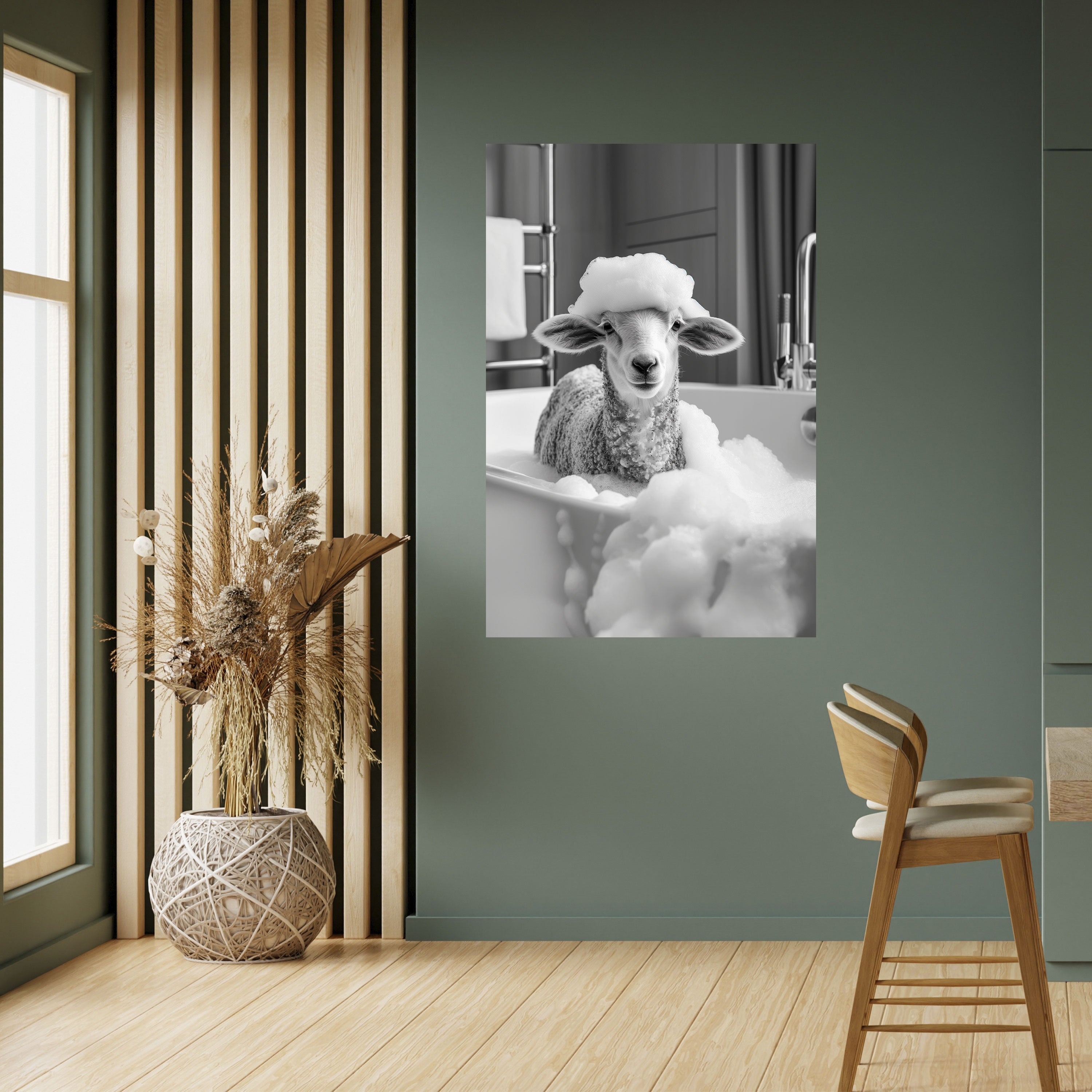 Affiche verticale autocollante « BUBBLE BATH BAA »