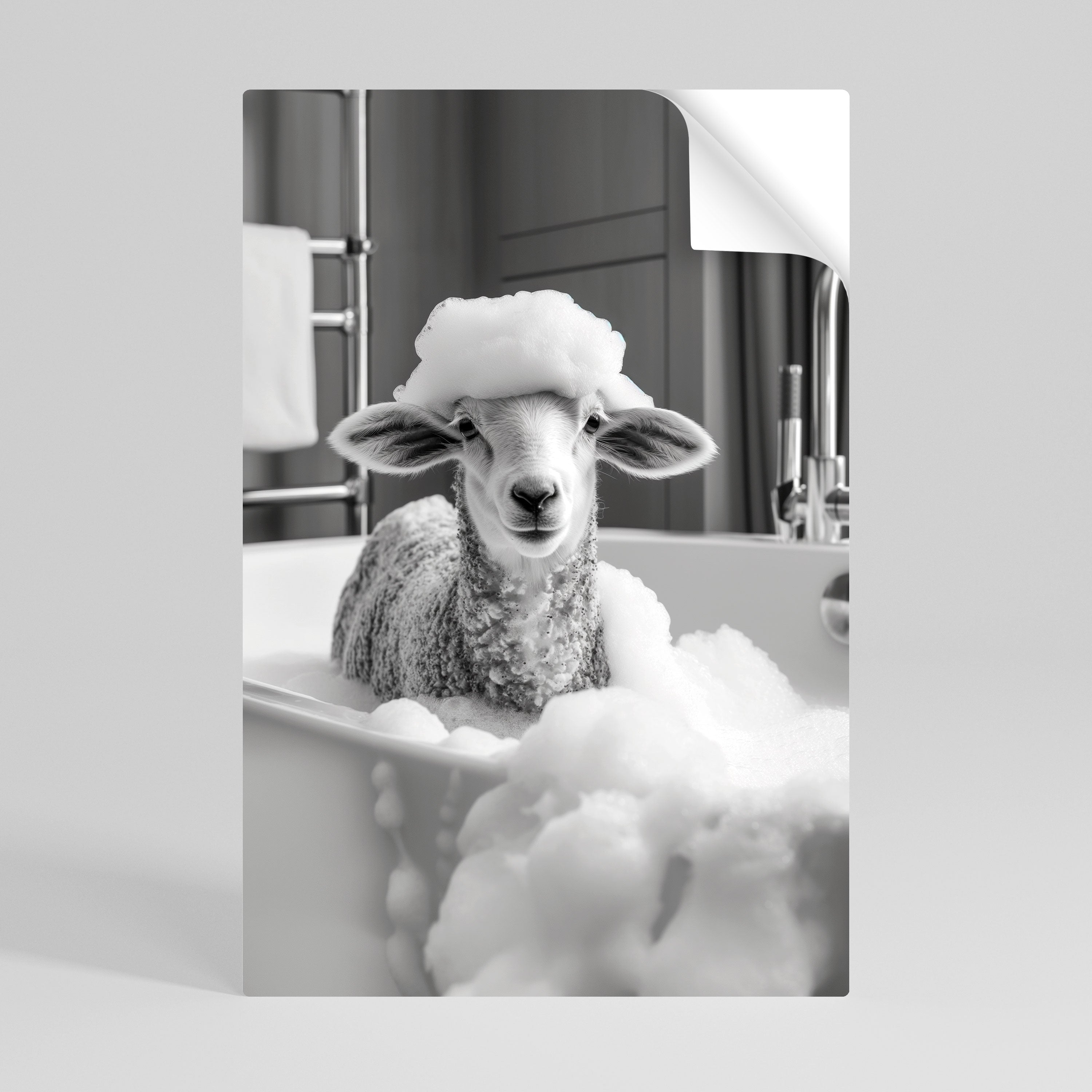 Affiche verticale autocollante « BUBBLE BATH BAA »