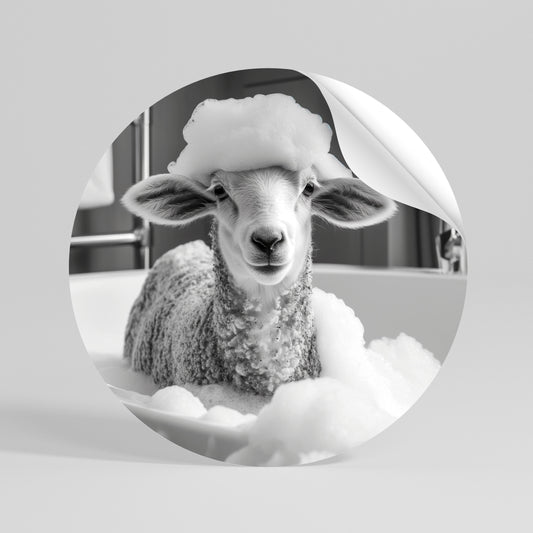 BUBBLE BATH BAA Peel and Stick Round Sticker