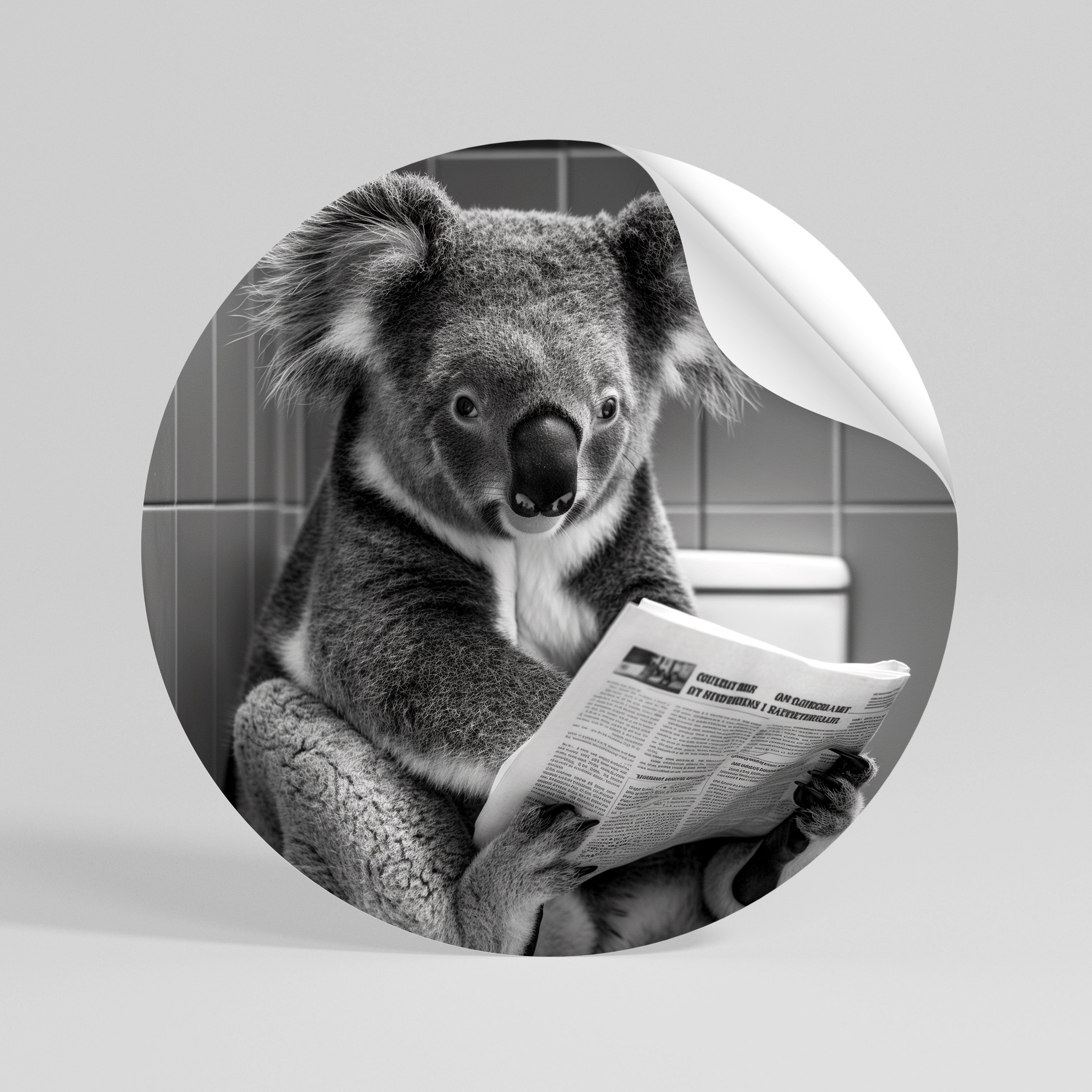 TOILET TIME TALES Peel and Stick Round Sticker