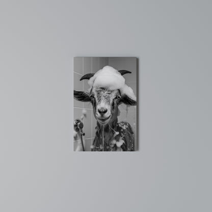 SOAPY GOAT GIGGLES Vertical Canvas Print