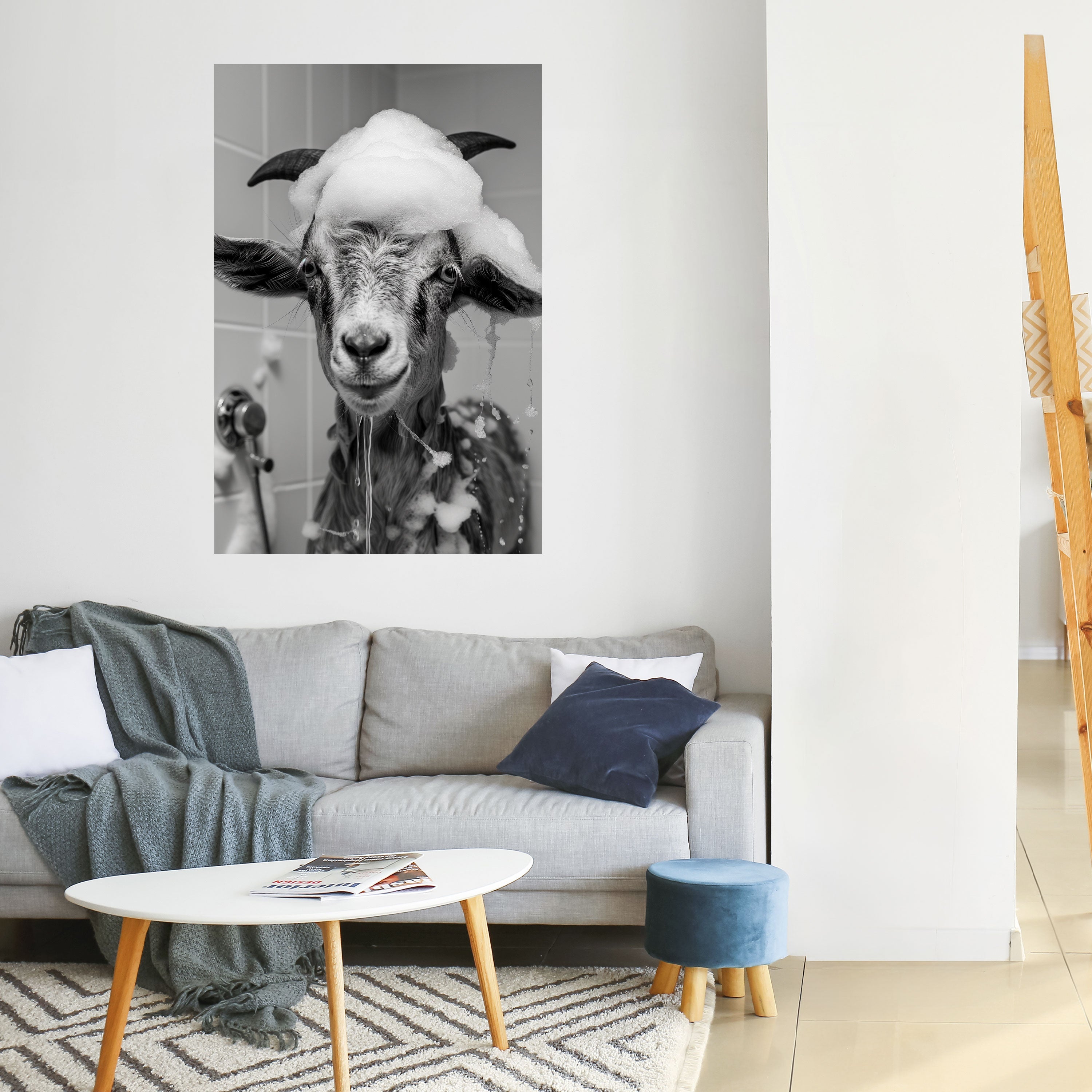 Affiche verticale autocollante « SOAPY GOAT GIGGLES »