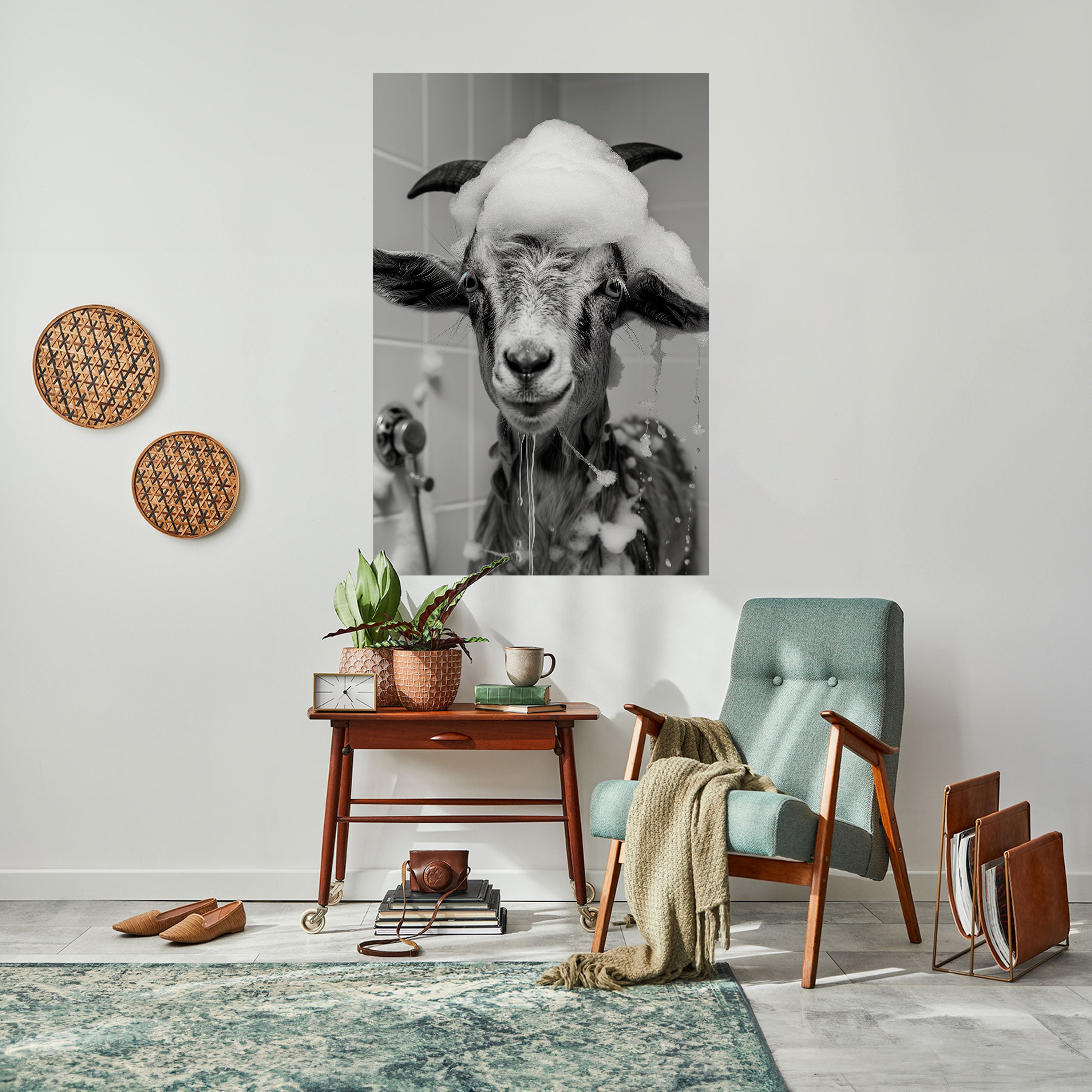 Affiche verticale autocollante « SOAPY GOAT GIGGLES »