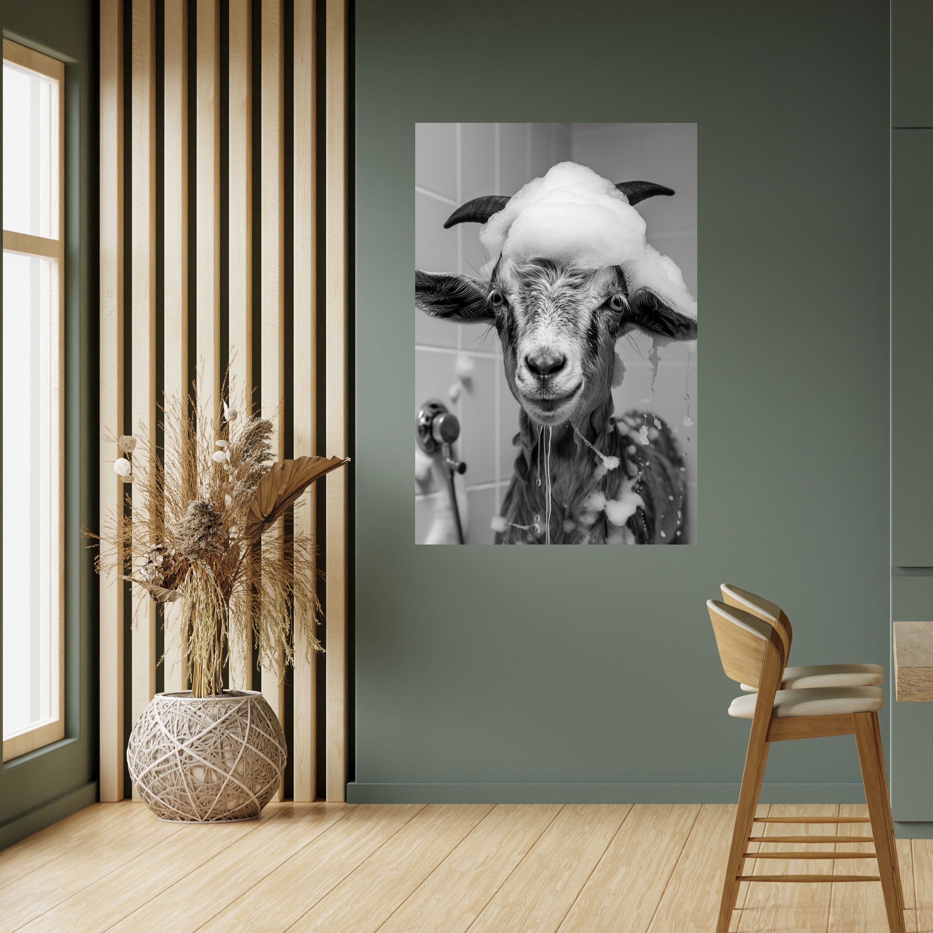 Affiche verticale autocollante « SOAPY GOAT GIGGLES »