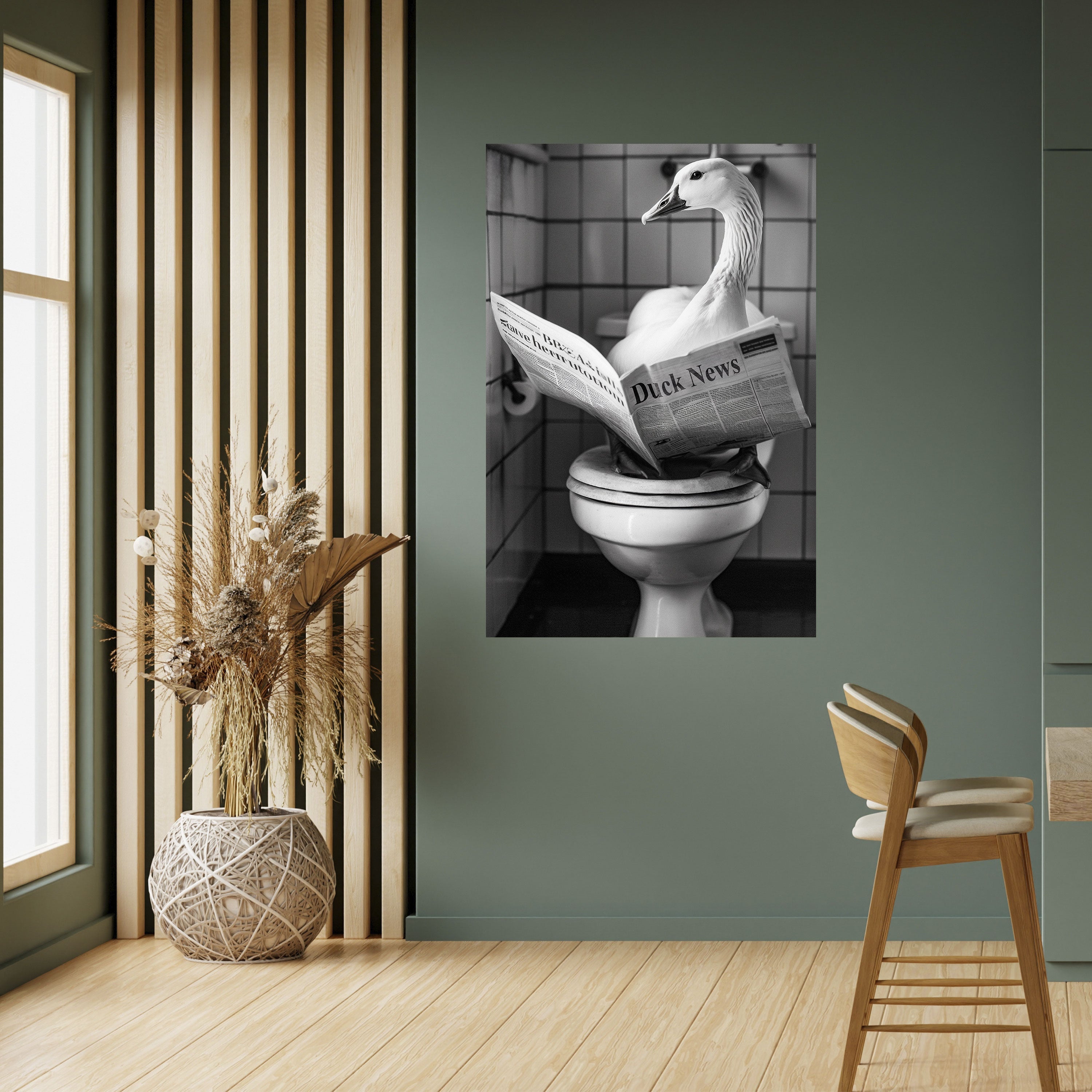 Affiche verticale autocollante « Queues de canard et friandises »