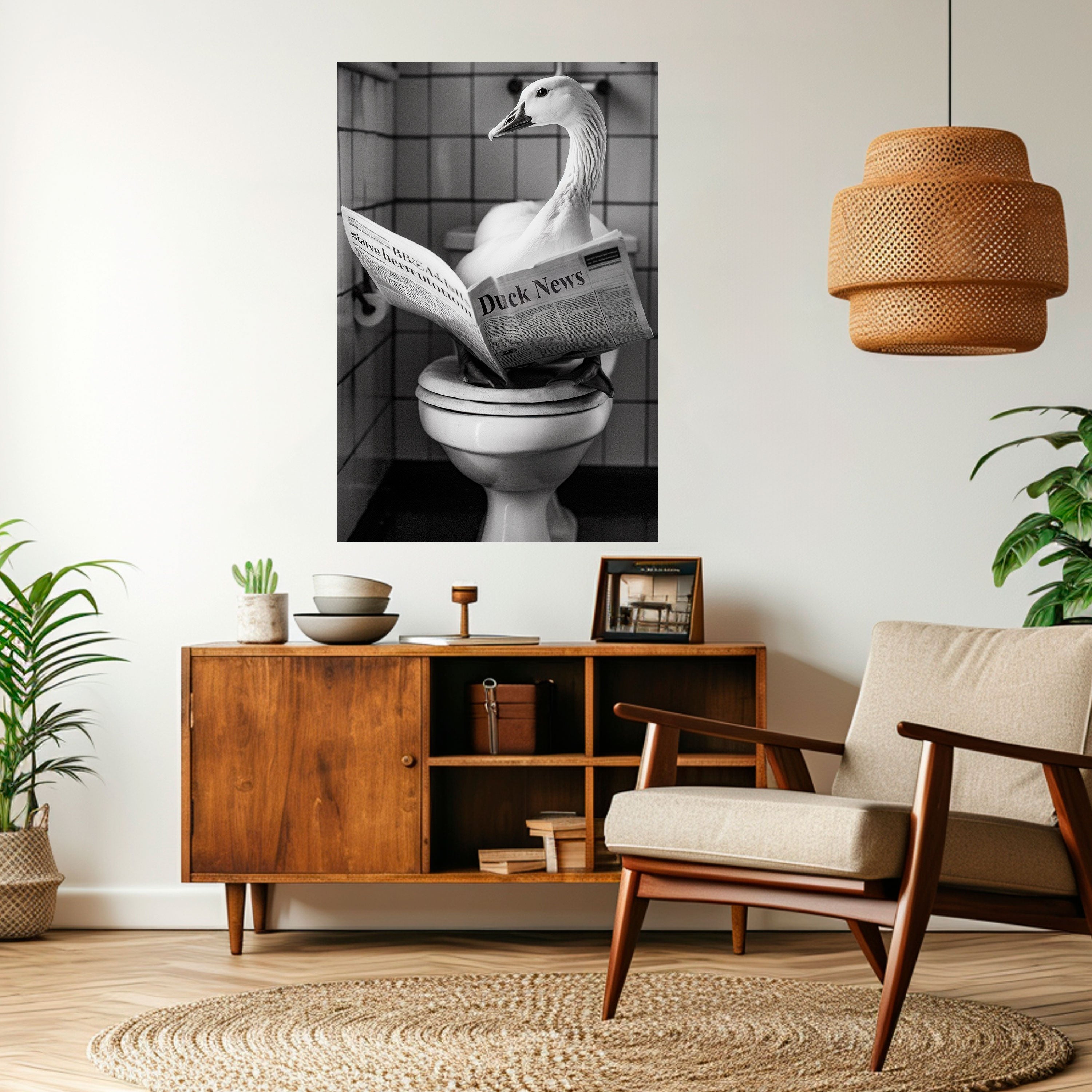 Affiche verticale autocollante « Queues de canard et friandises »