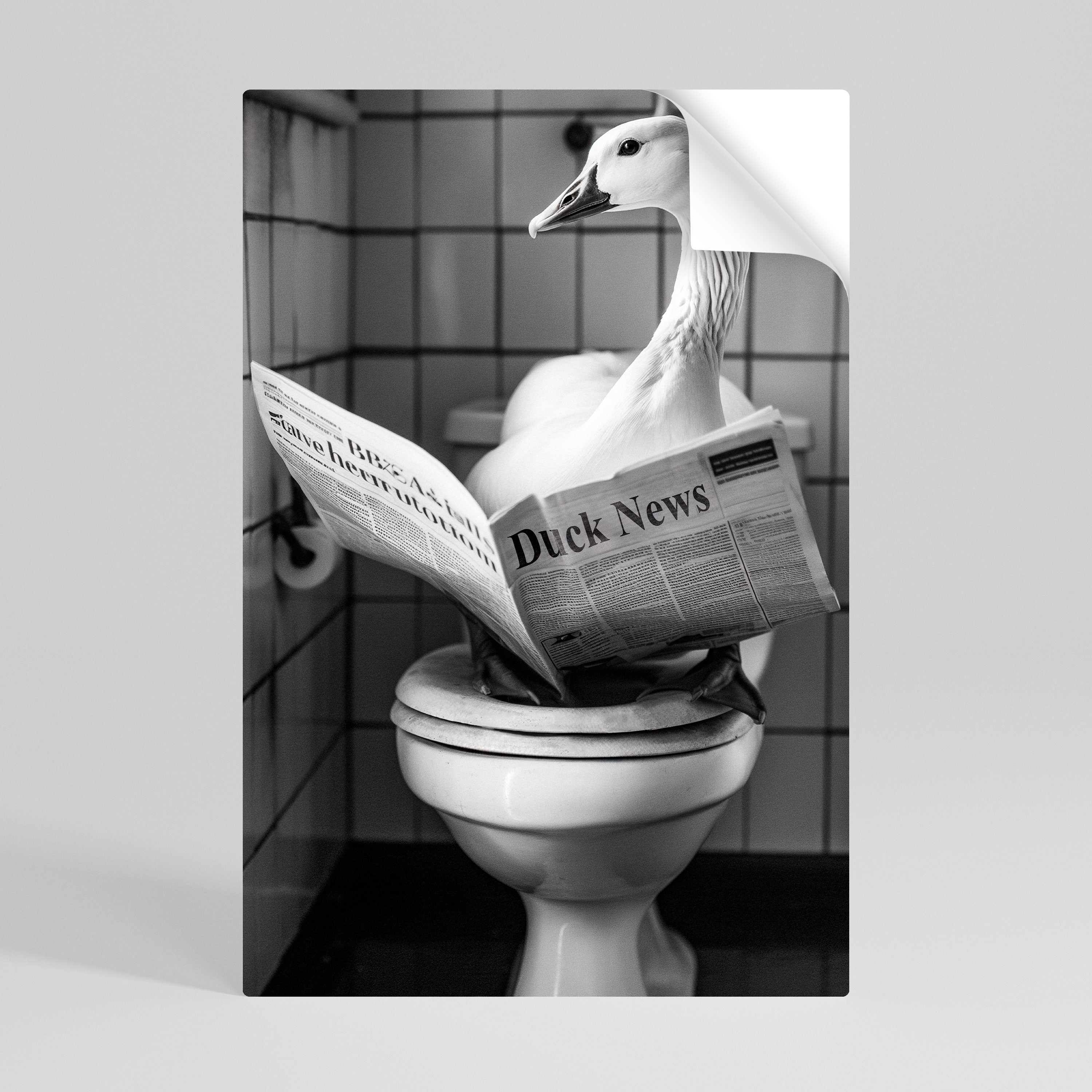 Affiche verticale autocollante « Queues de canard et friandises »