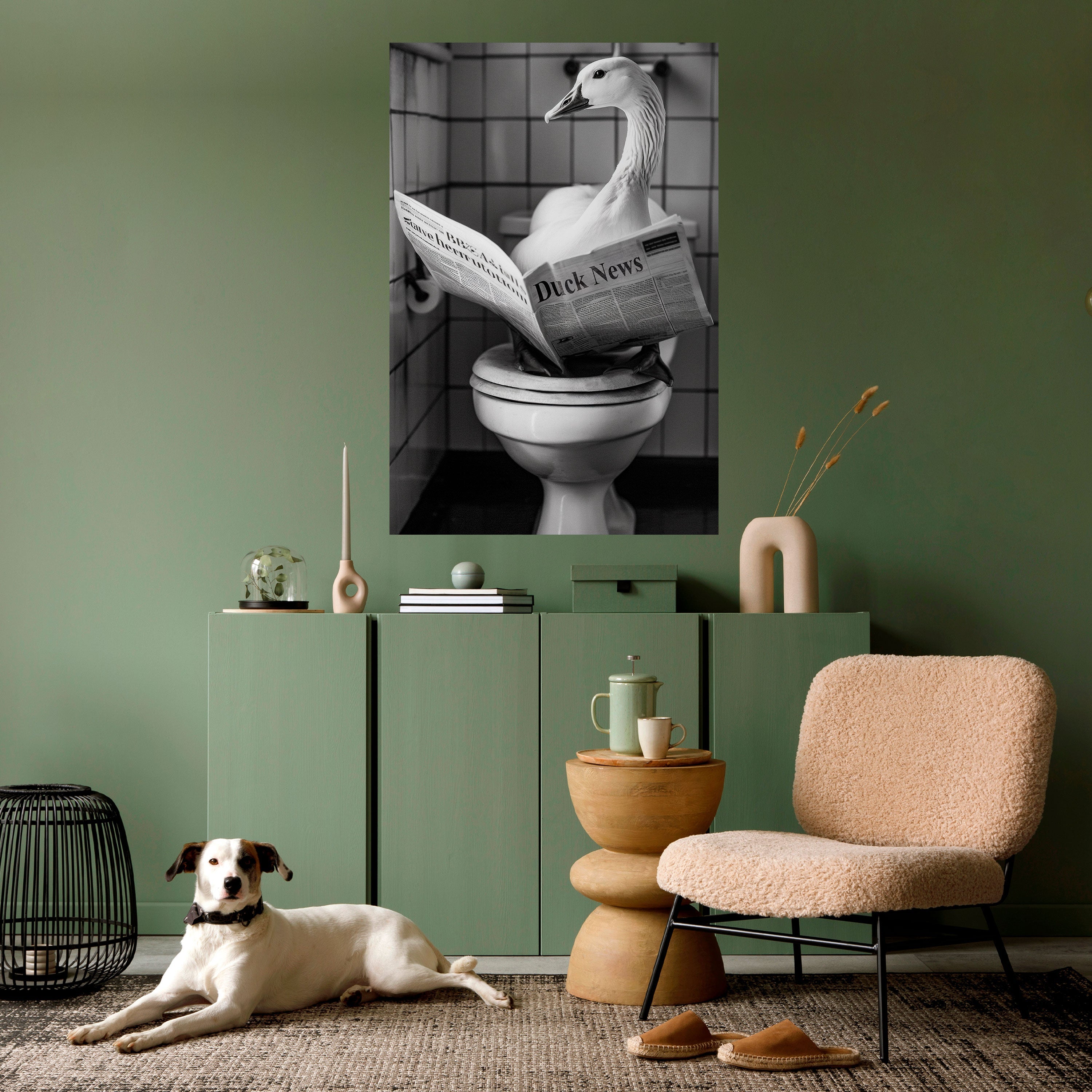 Affiche verticale autocollante « Queues de canard et friandises »