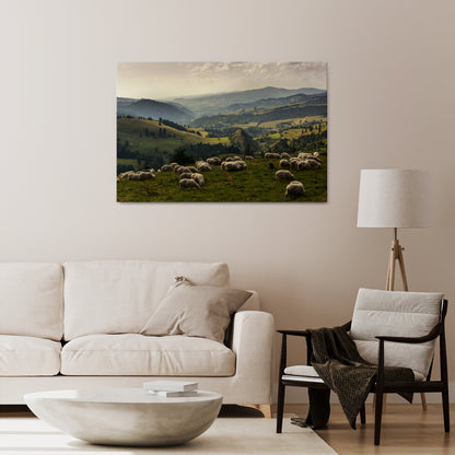 SHEEP IN SERENITY Horizontal Canvas Print
