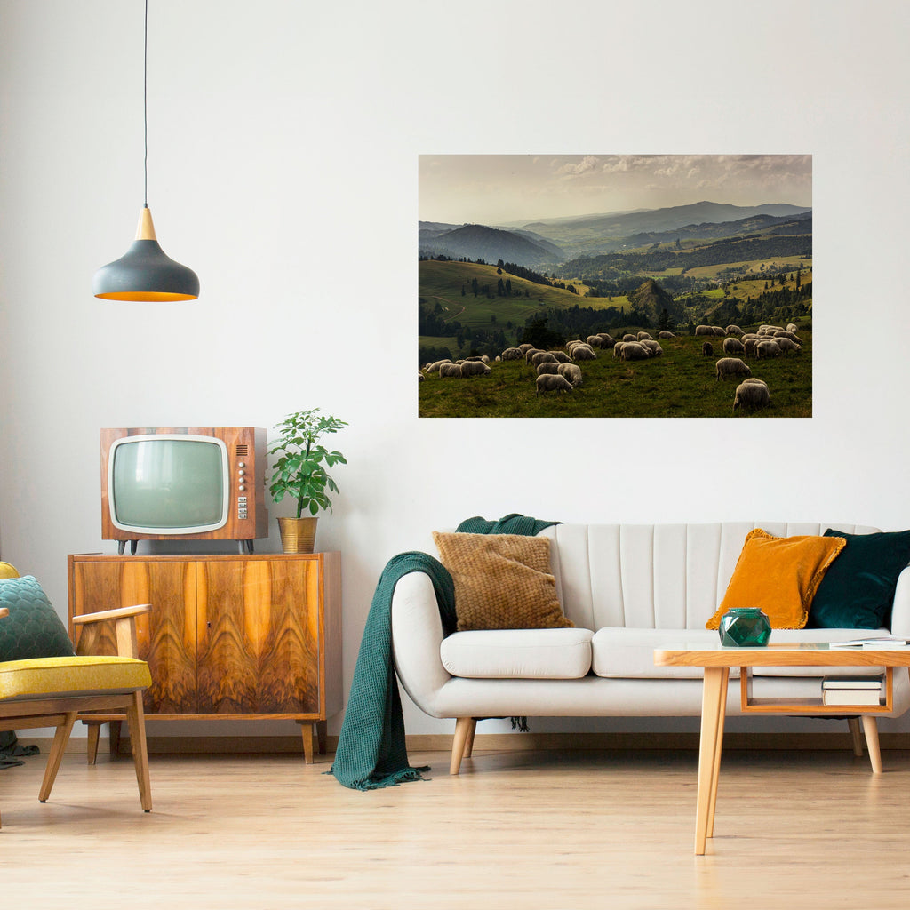 Affiche horizontale autocollante « MOUTONS EN SÉRÉNITÉ »