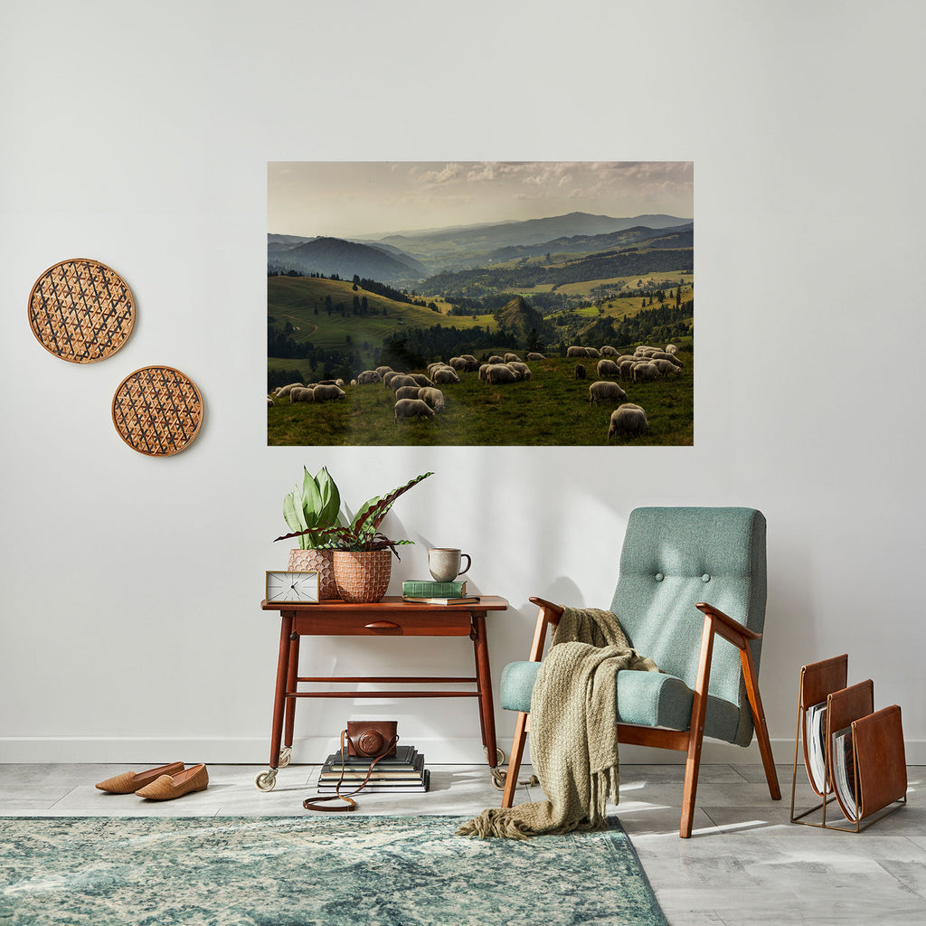 Affiche horizontale autocollante « MOUTONS EN SÉRÉNITÉ »