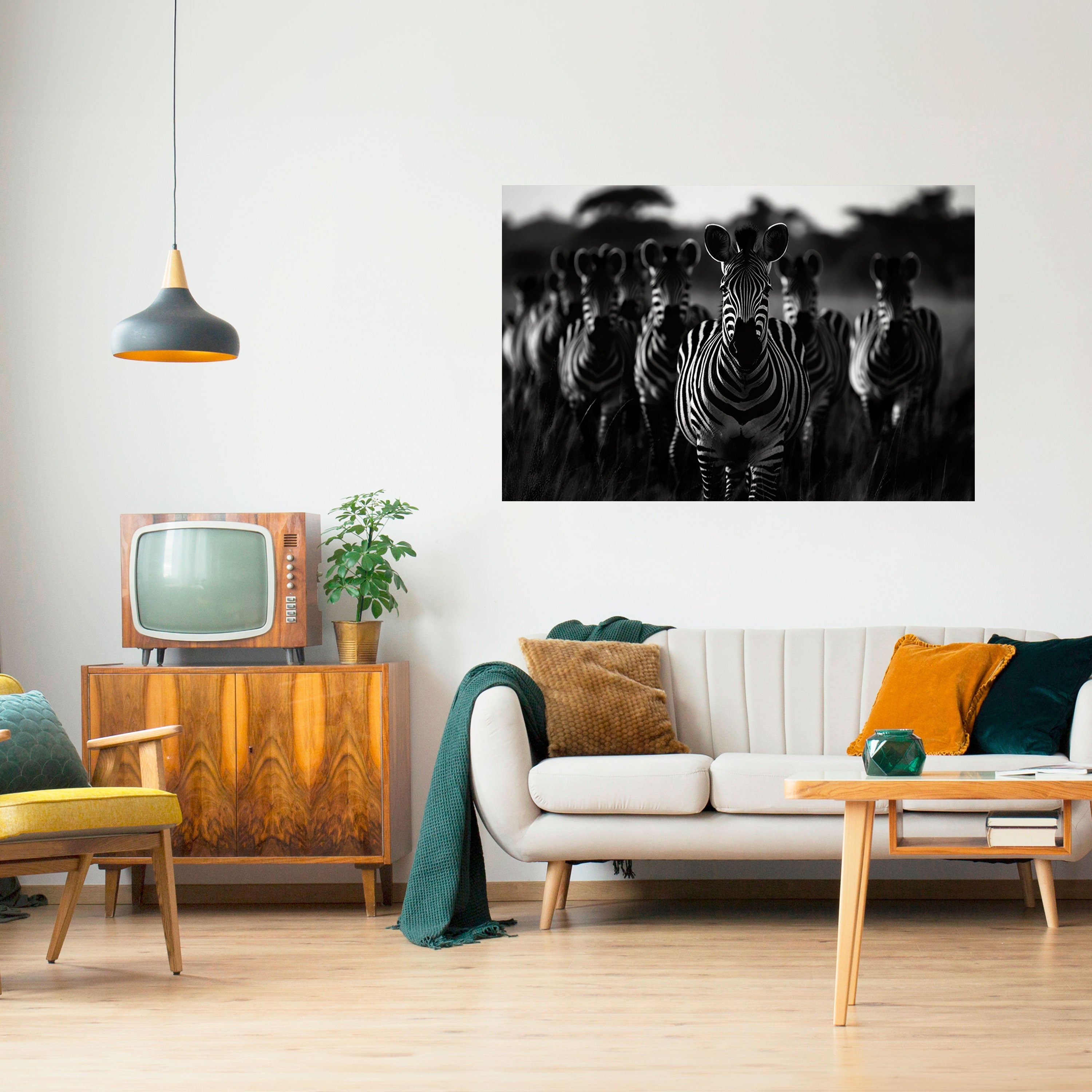 Affiche horizontale autocollante de la SYMPHONIE À RAYURES