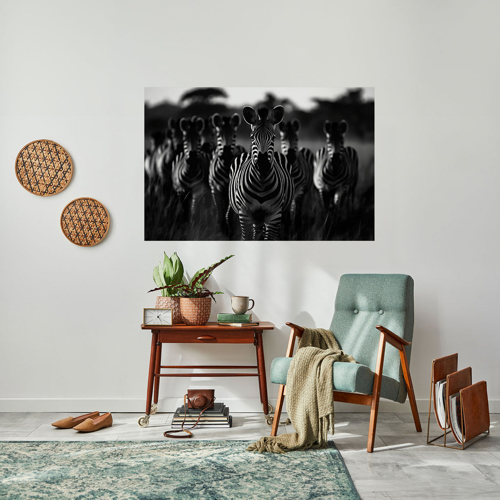 Affiche horizontale autocollante de la SYMPHONIE À RAYURES