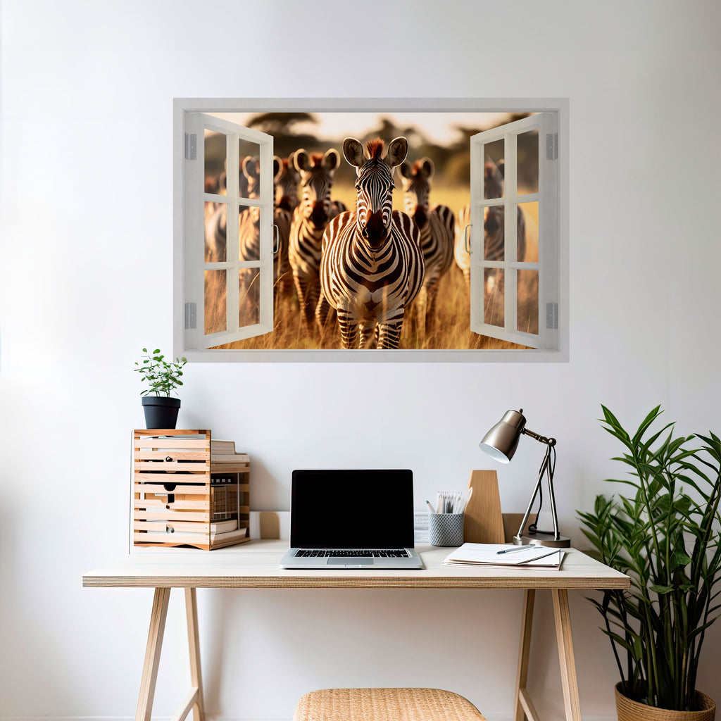 Affiche horizontale autocollante « SÉRÉNADE À RAYURES À L'EXTÉRIEUR »