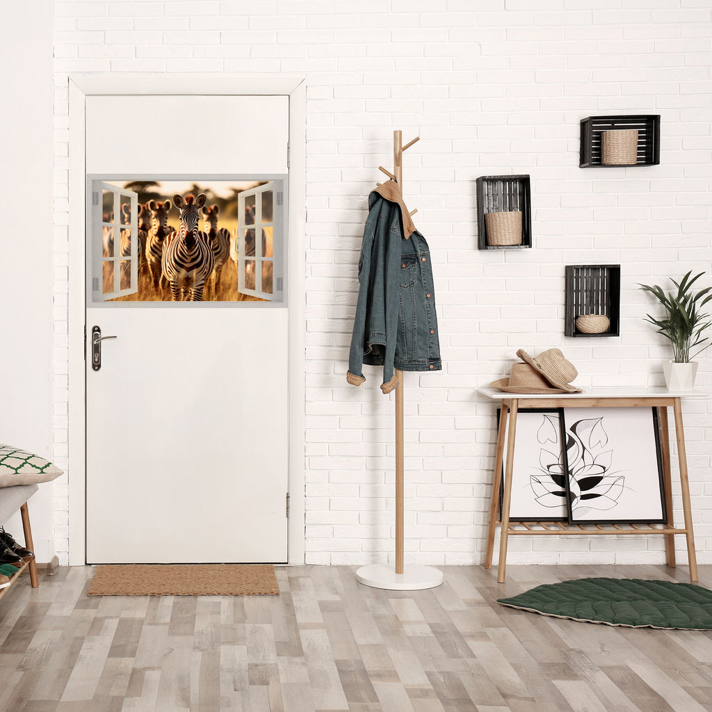 Affiche horizontale autocollante « SÉRÉNADE À RAYURES À L'EXTÉRIEUR »