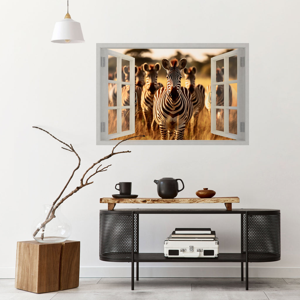 Affiche horizontale autocollante « SÉRÉNADE À RAYURES À L'EXTÉRIEUR »