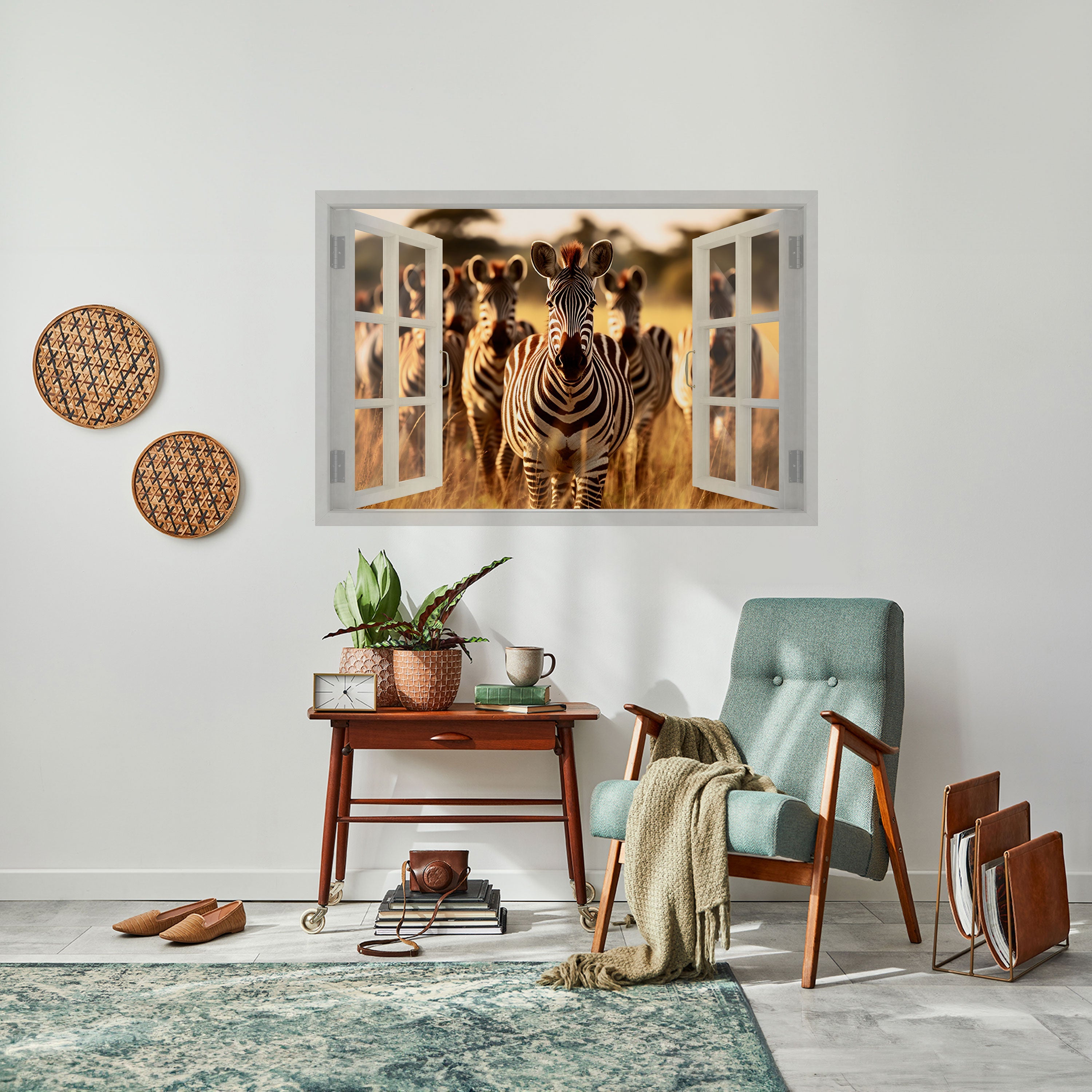 Affiche horizontale autocollante « SÉRÉNADE À RAYURES À L'EXTÉRIEUR »