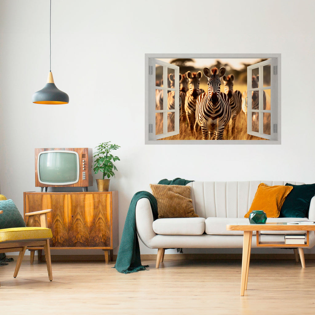 Affiche horizontale autocollante « SÉRÉNADE À RAYURES À L'EXTÉRIEUR »