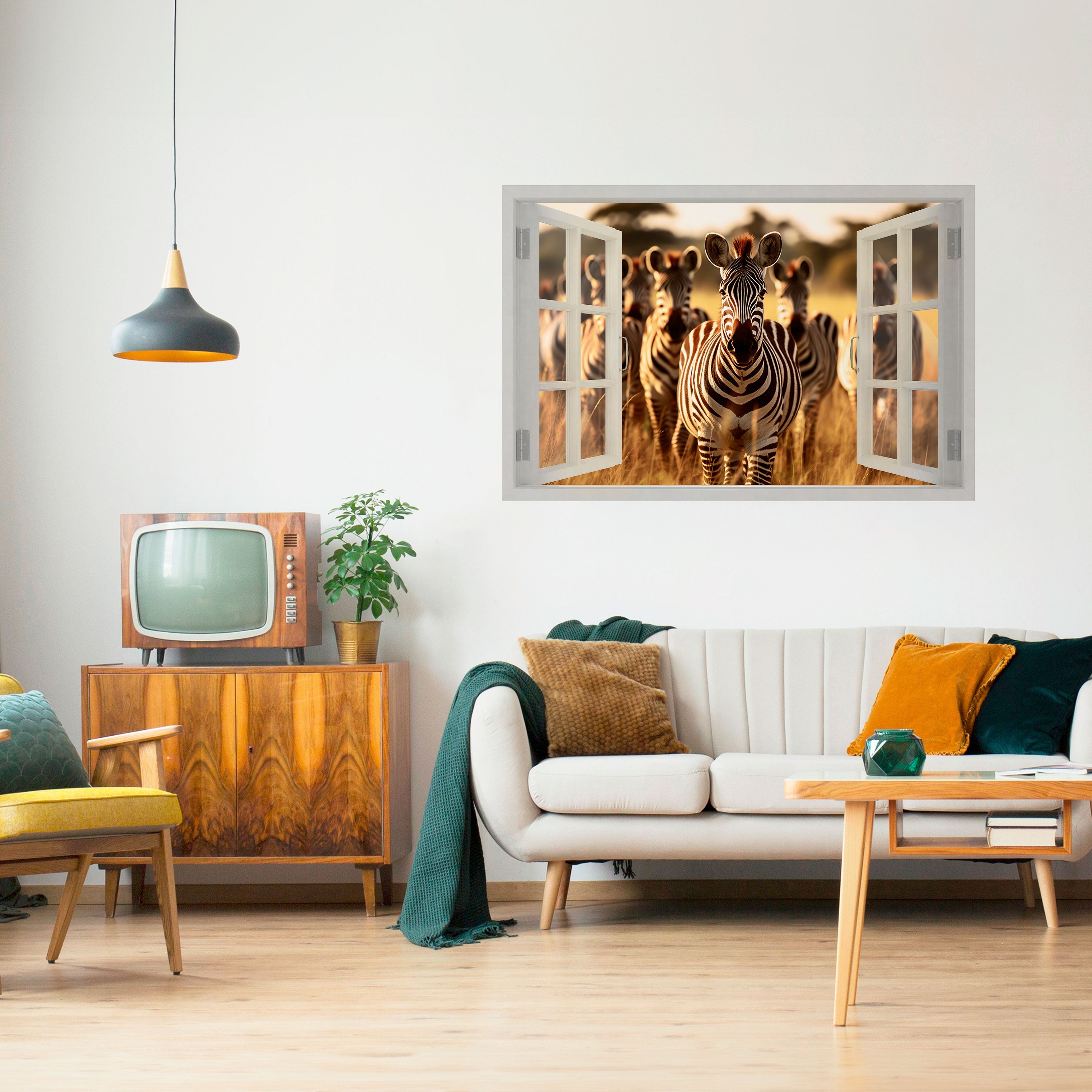 Affiche horizontale autocollante « SÉRÉNADE À RAYURES À L'EXTÉRIEUR »