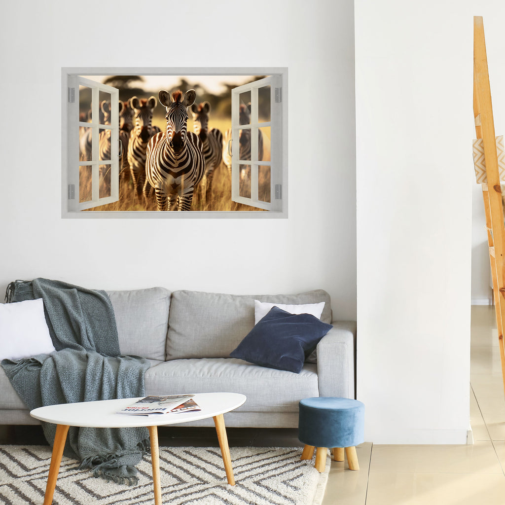 Affiche horizontale autocollante « SÉRÉNADE À RAYURES À L'EXTÉRIEUR »