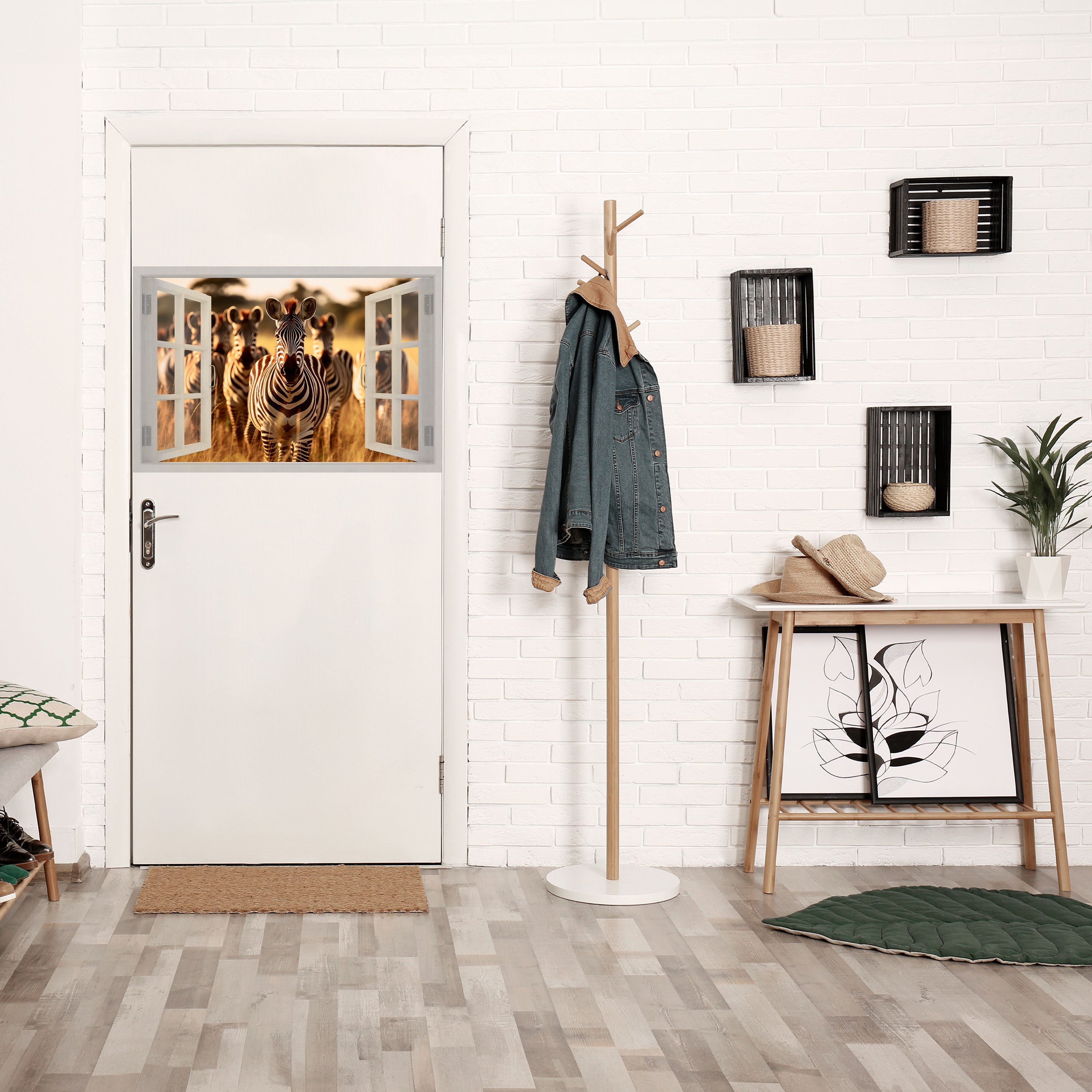 Affiche horizontale autocollante « SÉRÉNADE À RAYURES À L'EXTÉRIEUR »