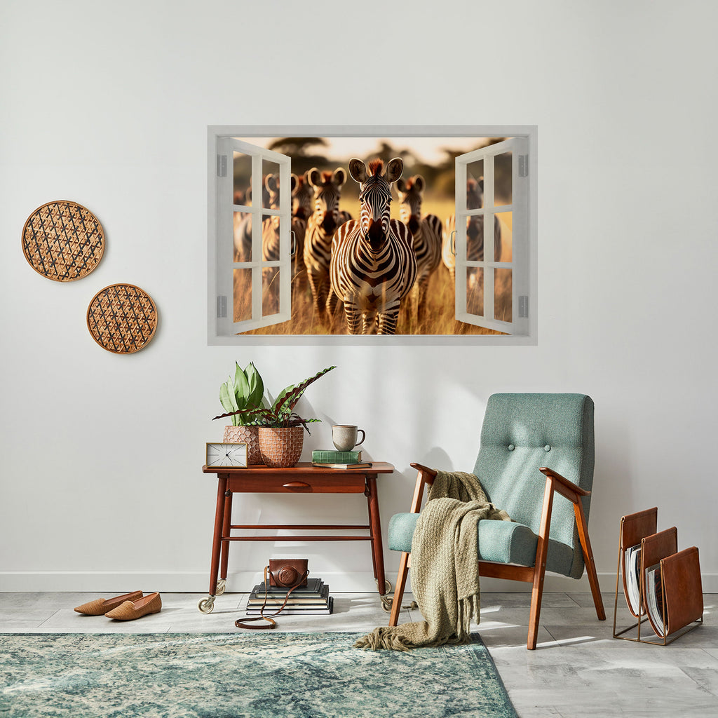 Affiche horizontale autocollante « SÉRÉNADE À RAYURES À L'EXTÉRIEUR »