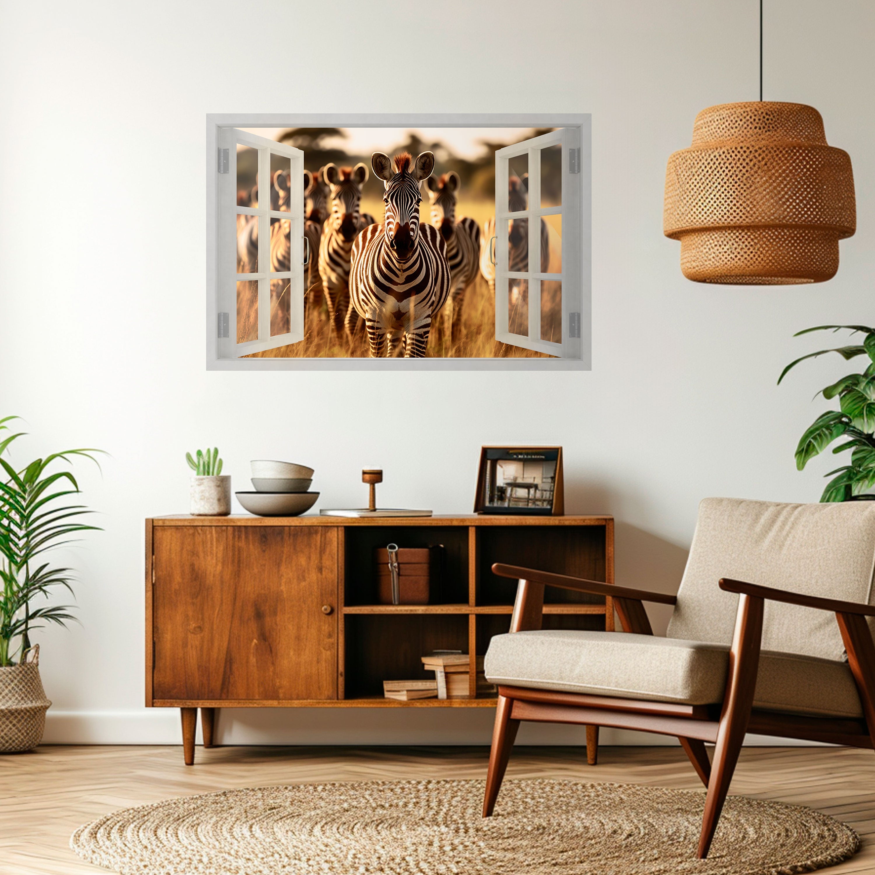 Affiche horizontale autocollante « SÉRÉNADE À RAYURES À L'EXTÉRIEUR »