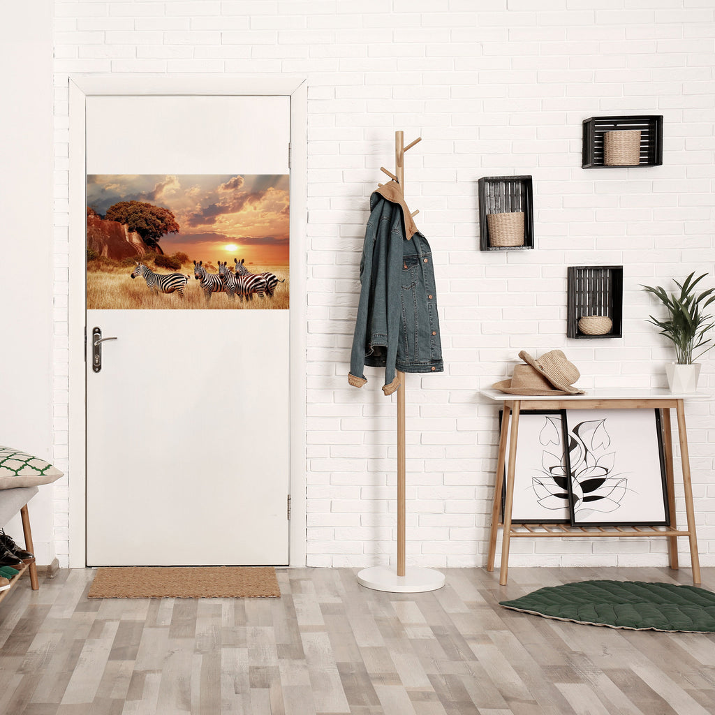 Affiche horizontale autocollante « ZEBRA SUNSET SERENADE »