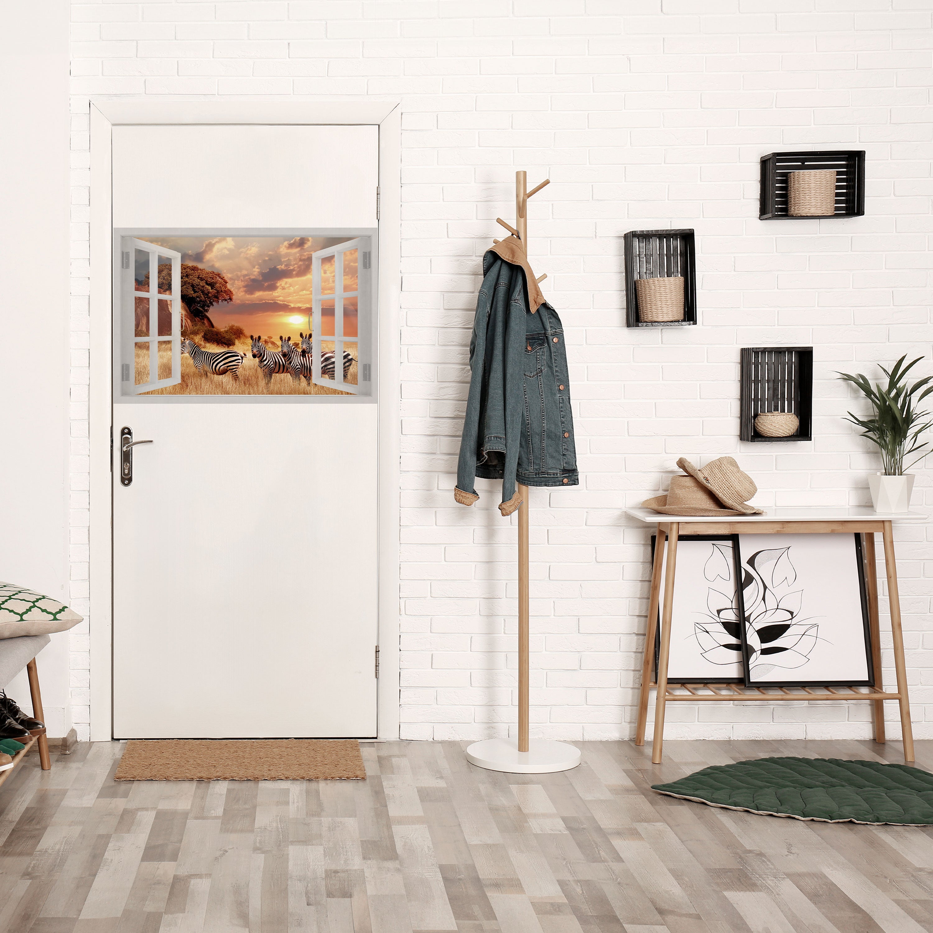 Affiche horizontale autocollante ZEBRA SUNSET VISTA