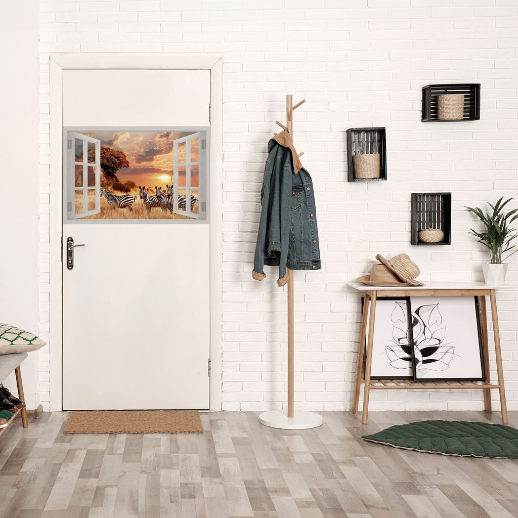 Affiche horizontale autocollante ZEBRA SUNSET VISTA