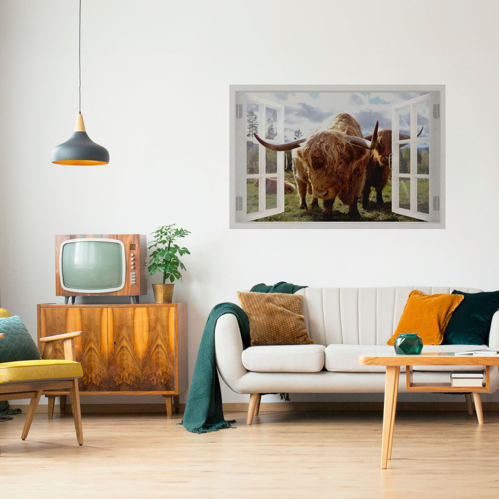 Affiche horizontale autocollante BOVINE WINDOW VISTA