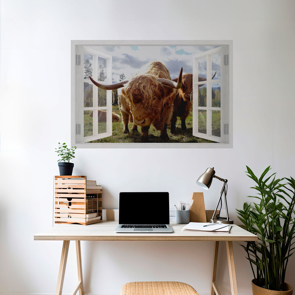Affiche horizontale autocollante BOVINE WINDOW VISTA