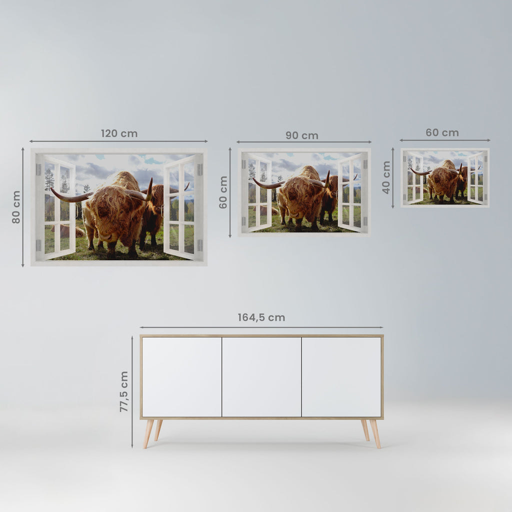 Affiche horizontale autocollante BOVINE WINDOW VISTA