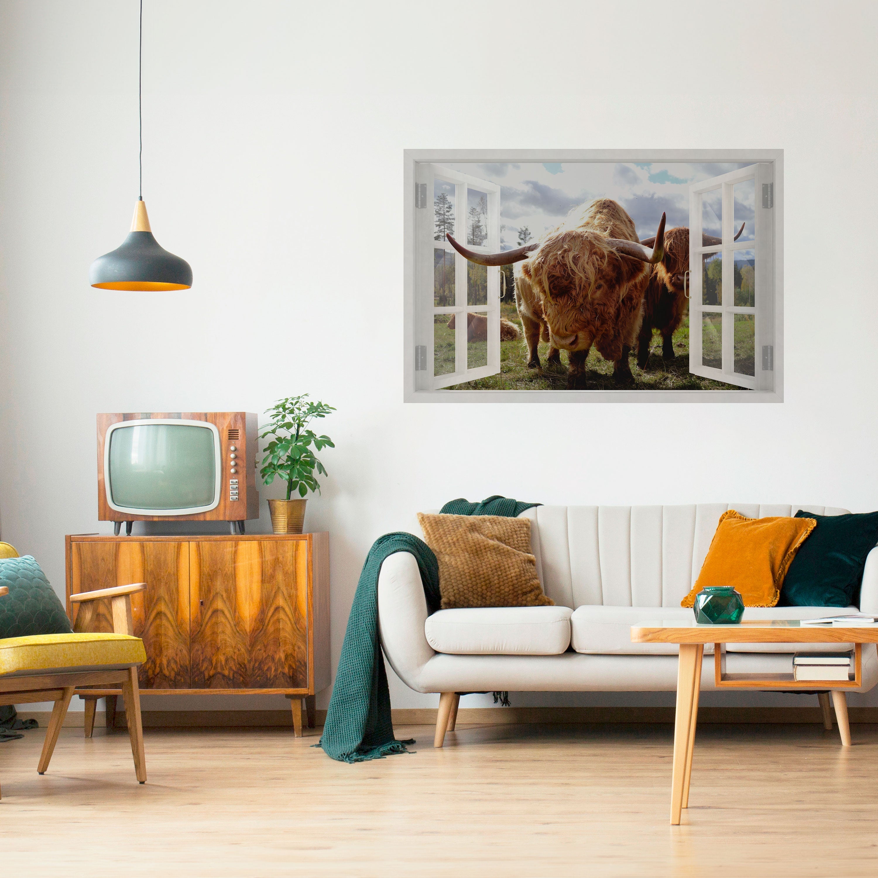 Affiche horizontale autocollante BOVINE WINDOW VISTA