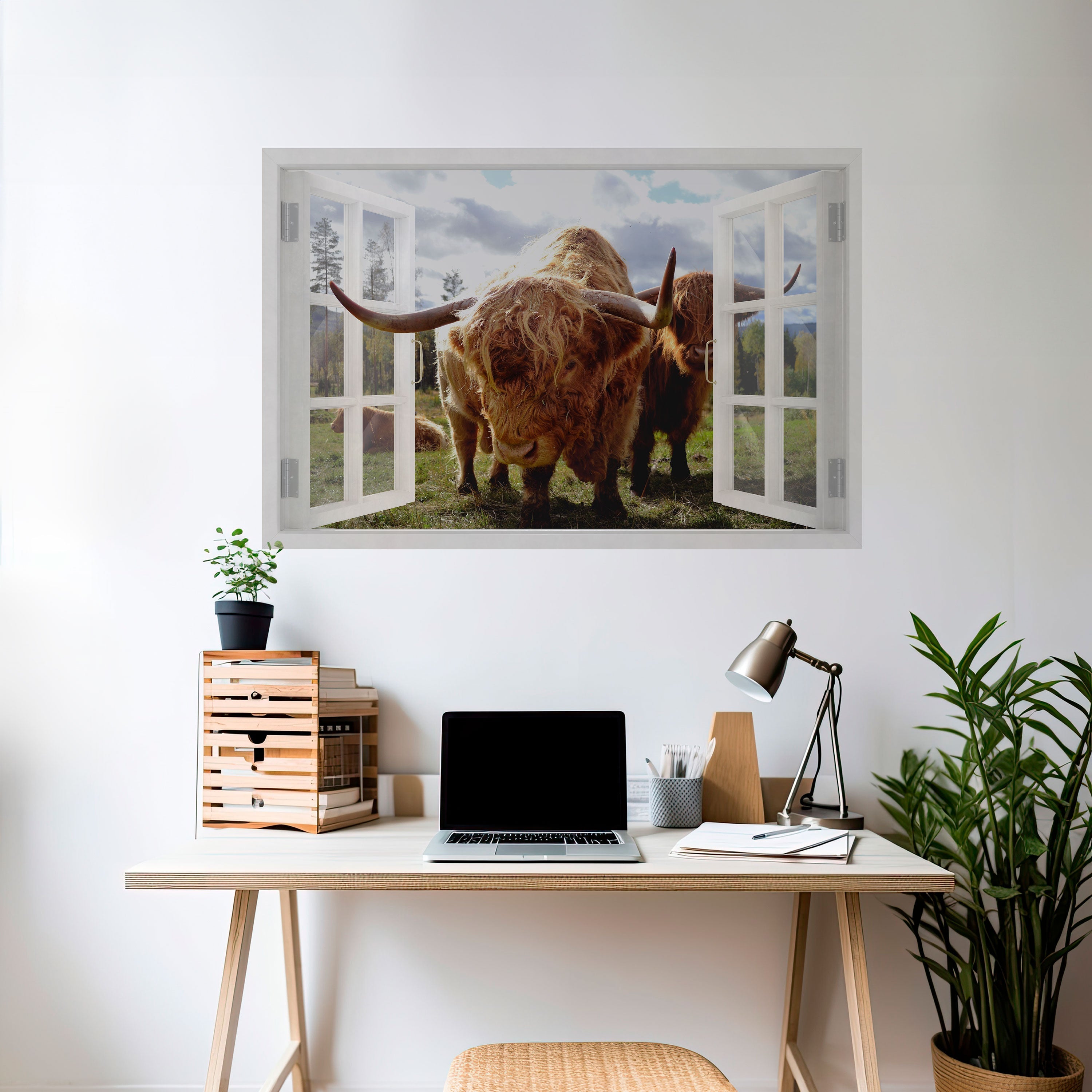 Affiche horizontale autocollante BOVINE WINDOW VISTA