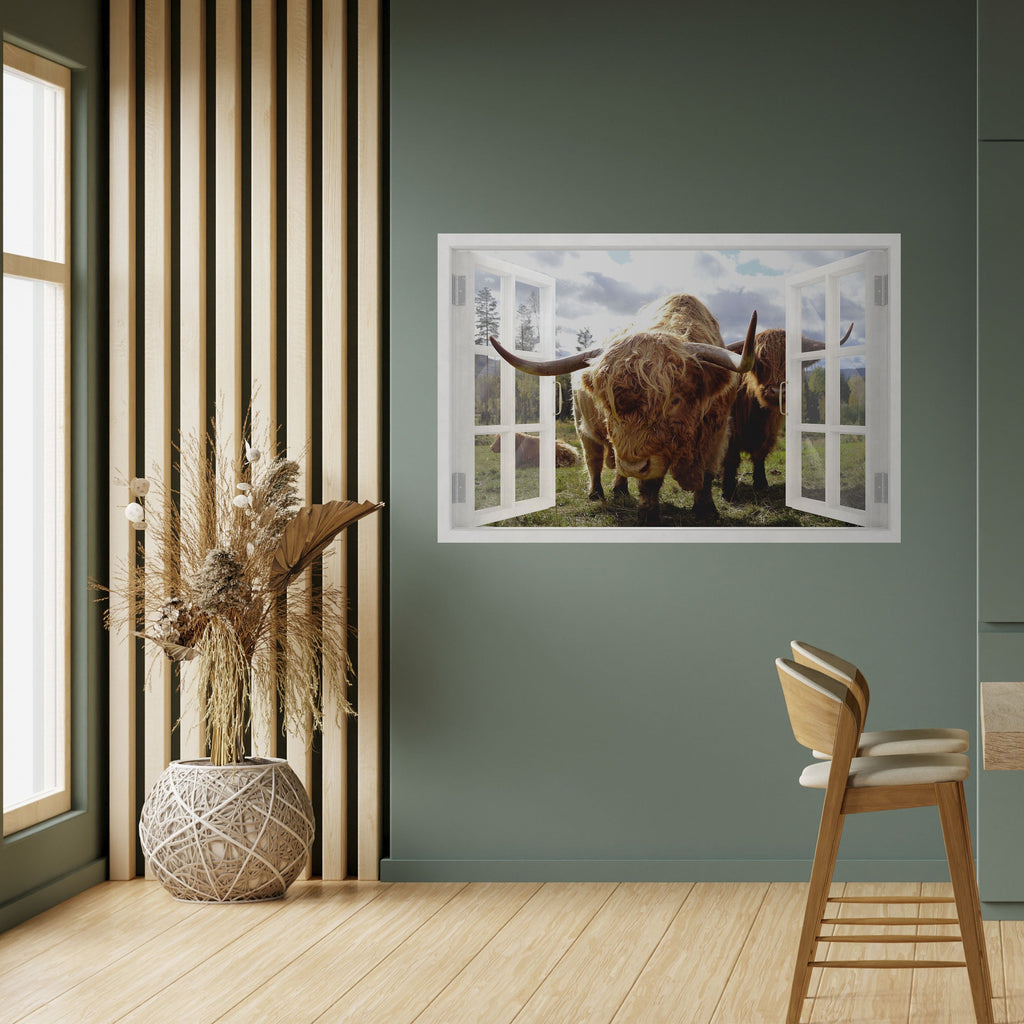 Affiche horizontale autocollante BOVINE WINDOW VISTA