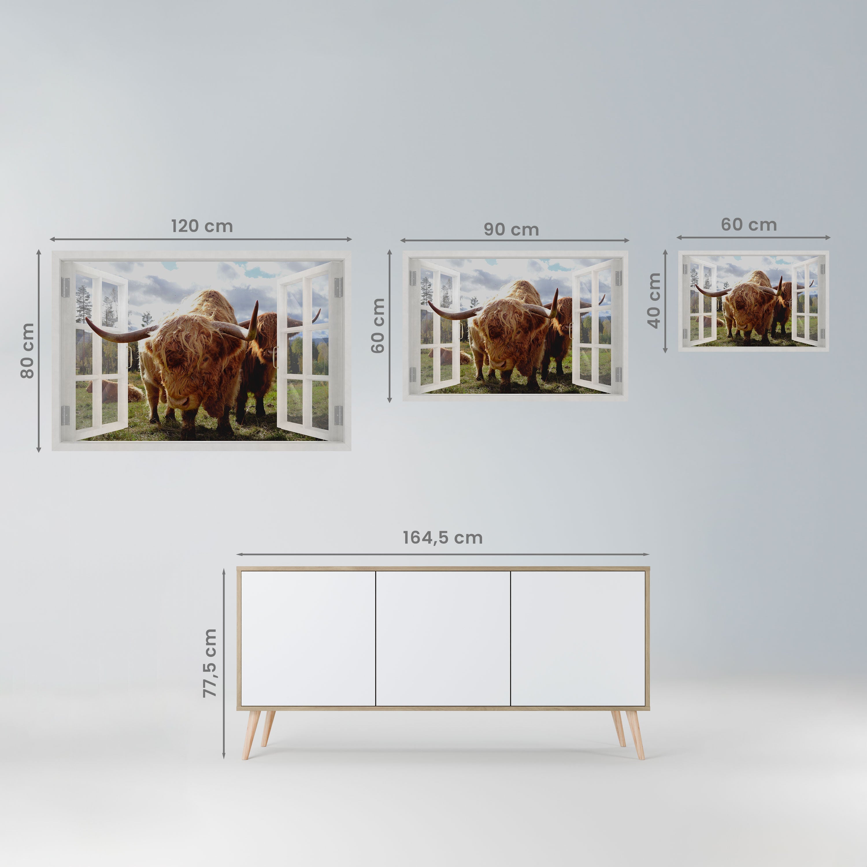 Affiche horizontale autocollante BOVINE WINDOW VISTA