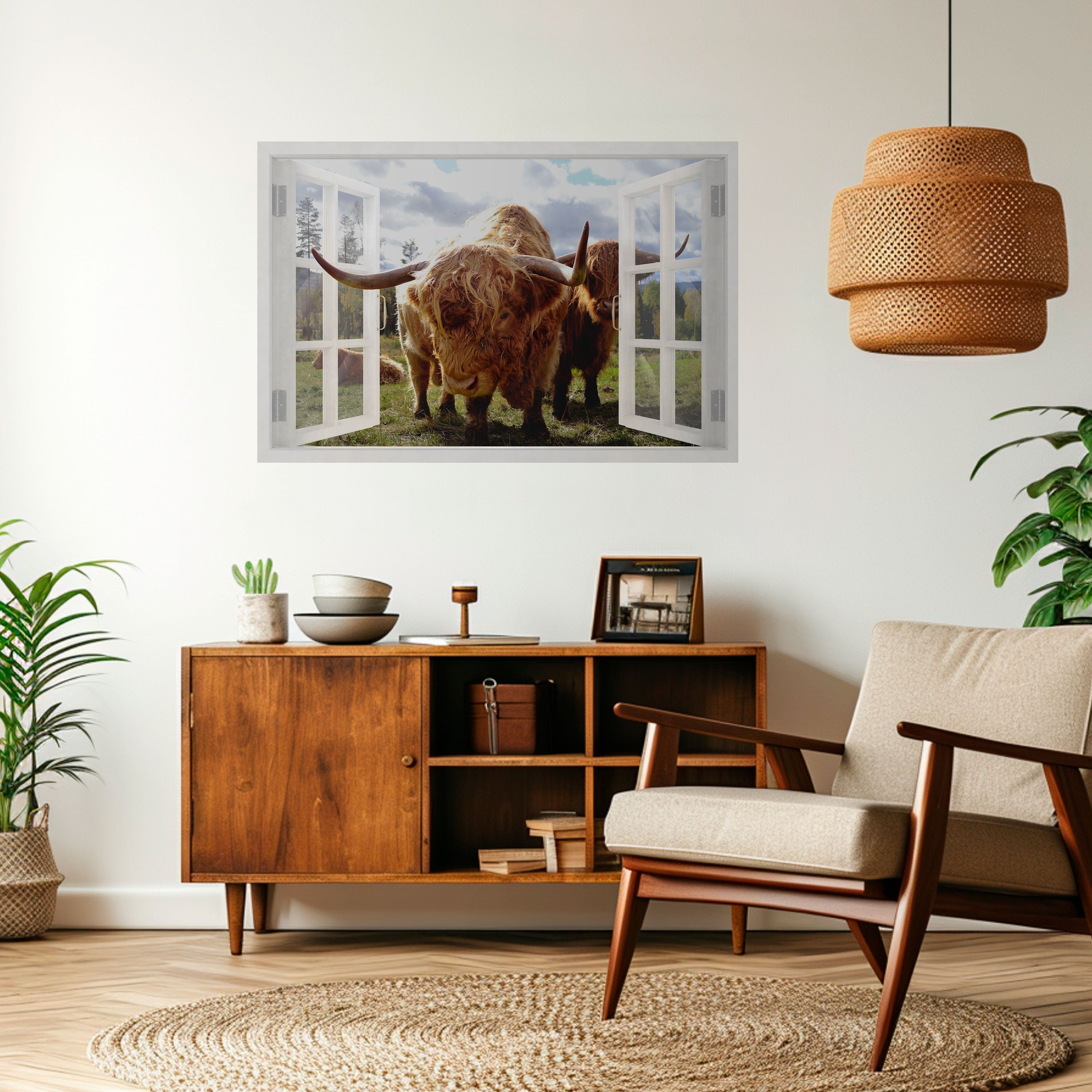Affiche horizontale autocollante BOVINE WINDOW VISTA