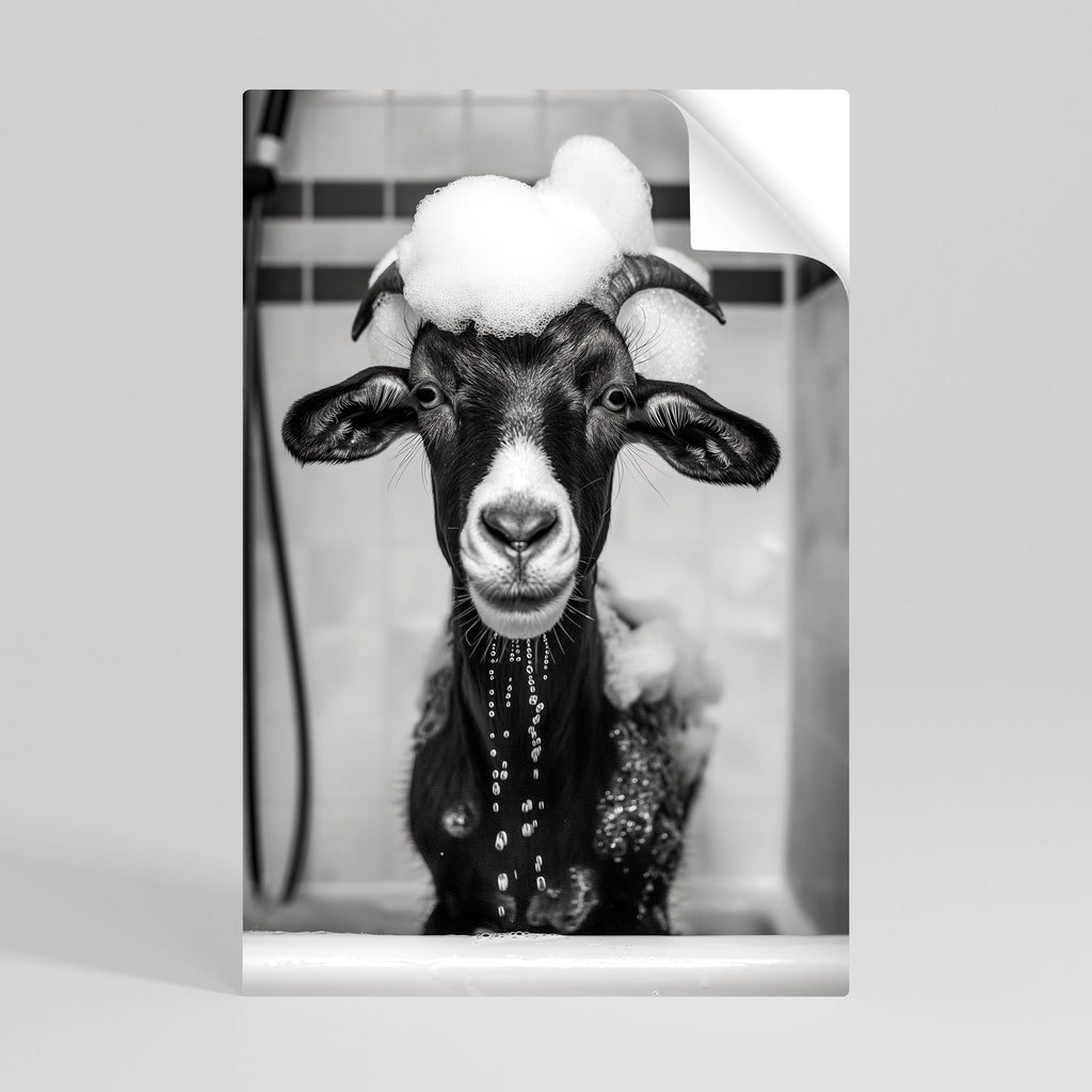 Affiche verticale autocollante « BUBBLE-BATHED BLISS »