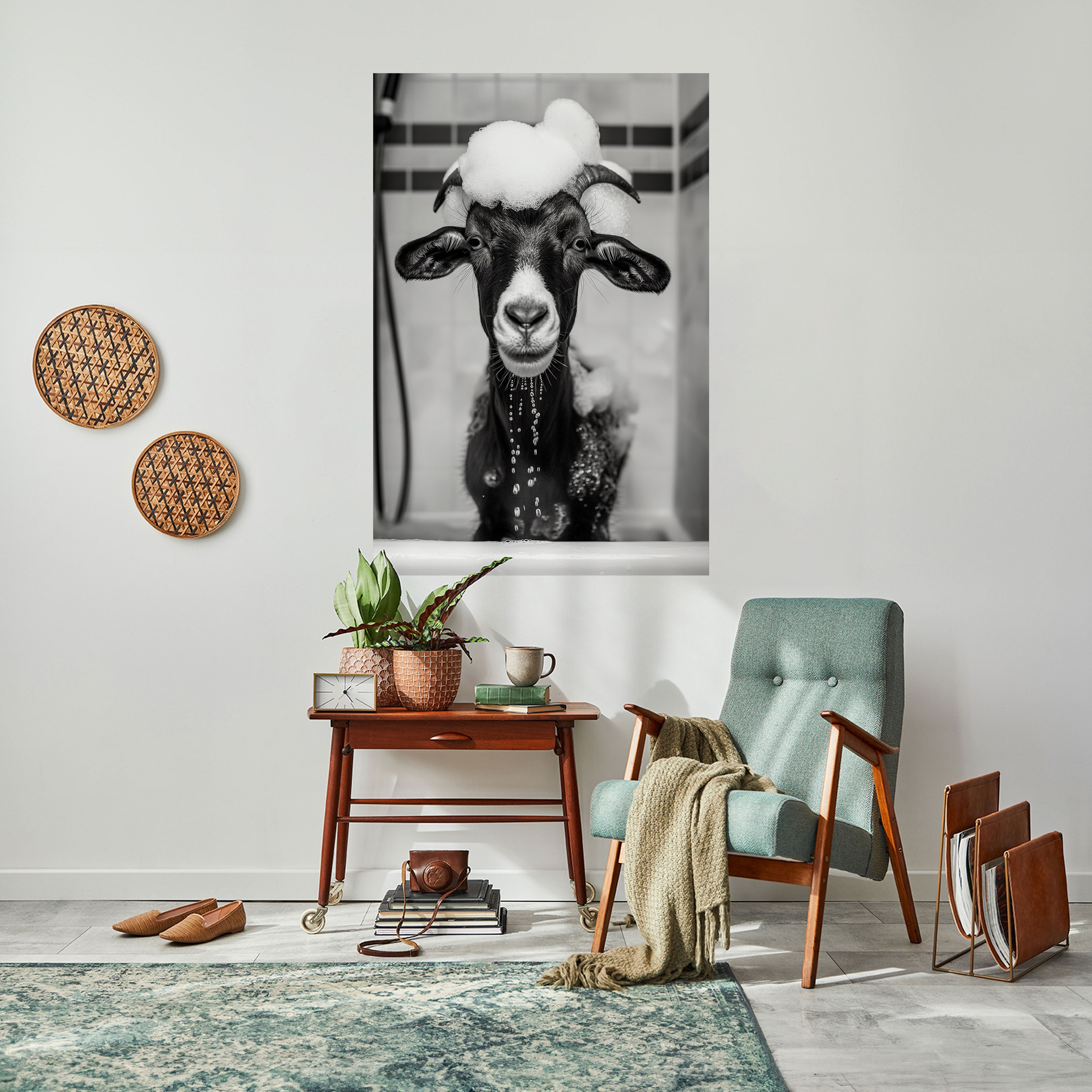 Affiche verticale autocollante « BUBBLE-BATHED BLISS »