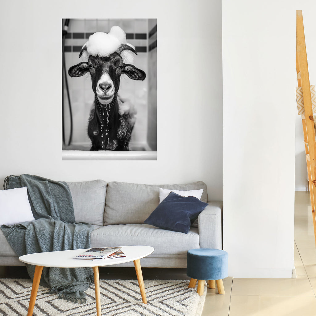 Affiche verticale autocollante « BUBBLE-BATHED BLISS »