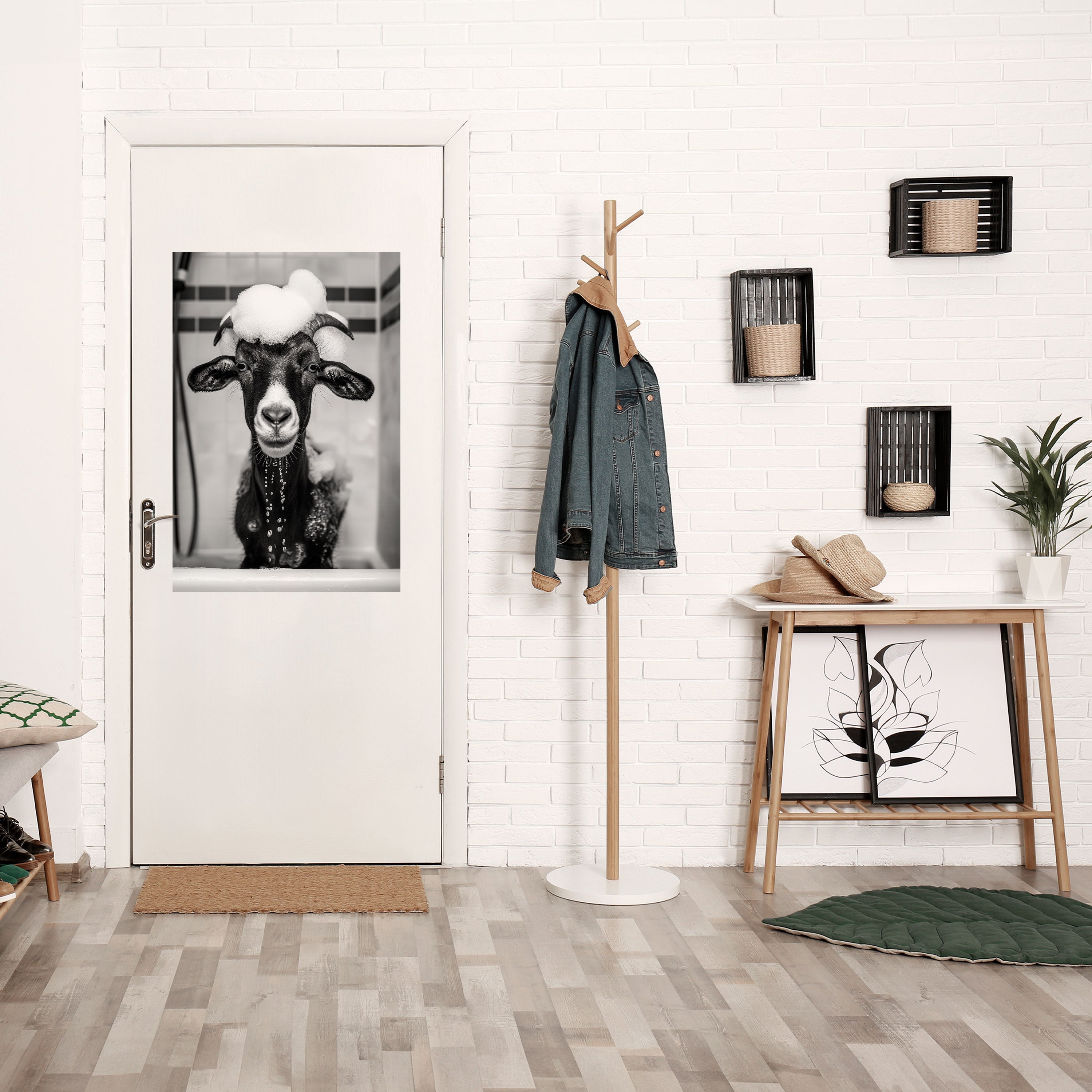 Affiche verticale autocollante « BUBBLE-BATHED BLISS »