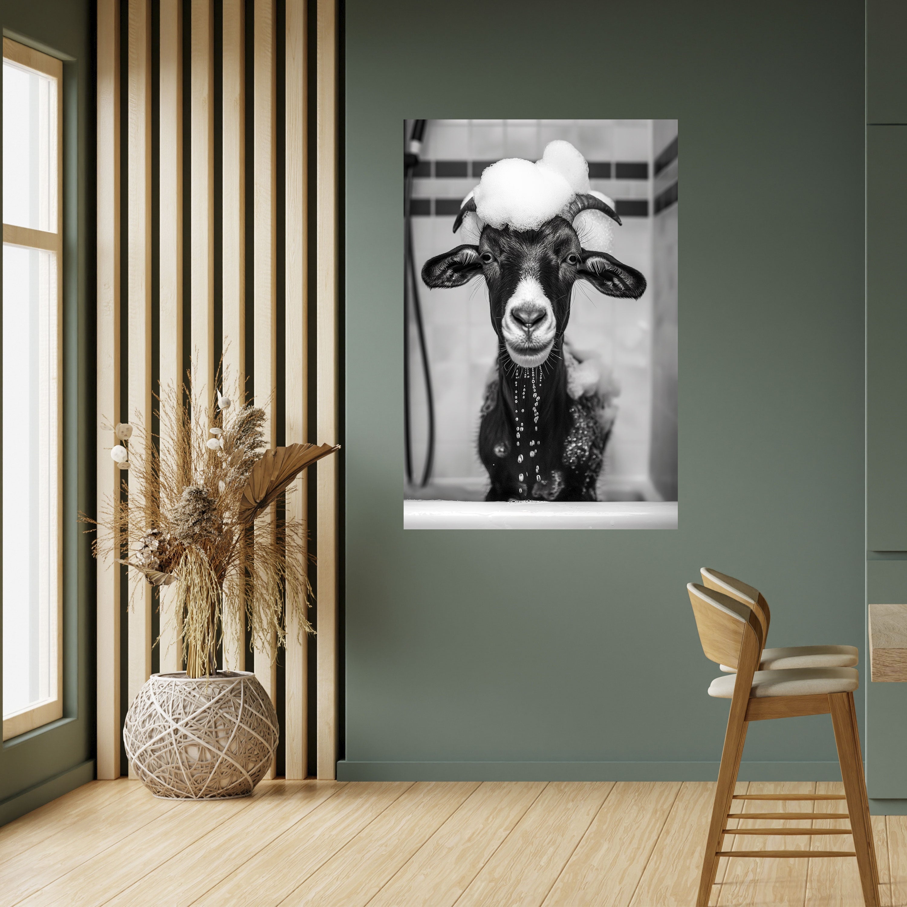 Affiche verticale autocollante « BUBBLE-BATHED BLISS »