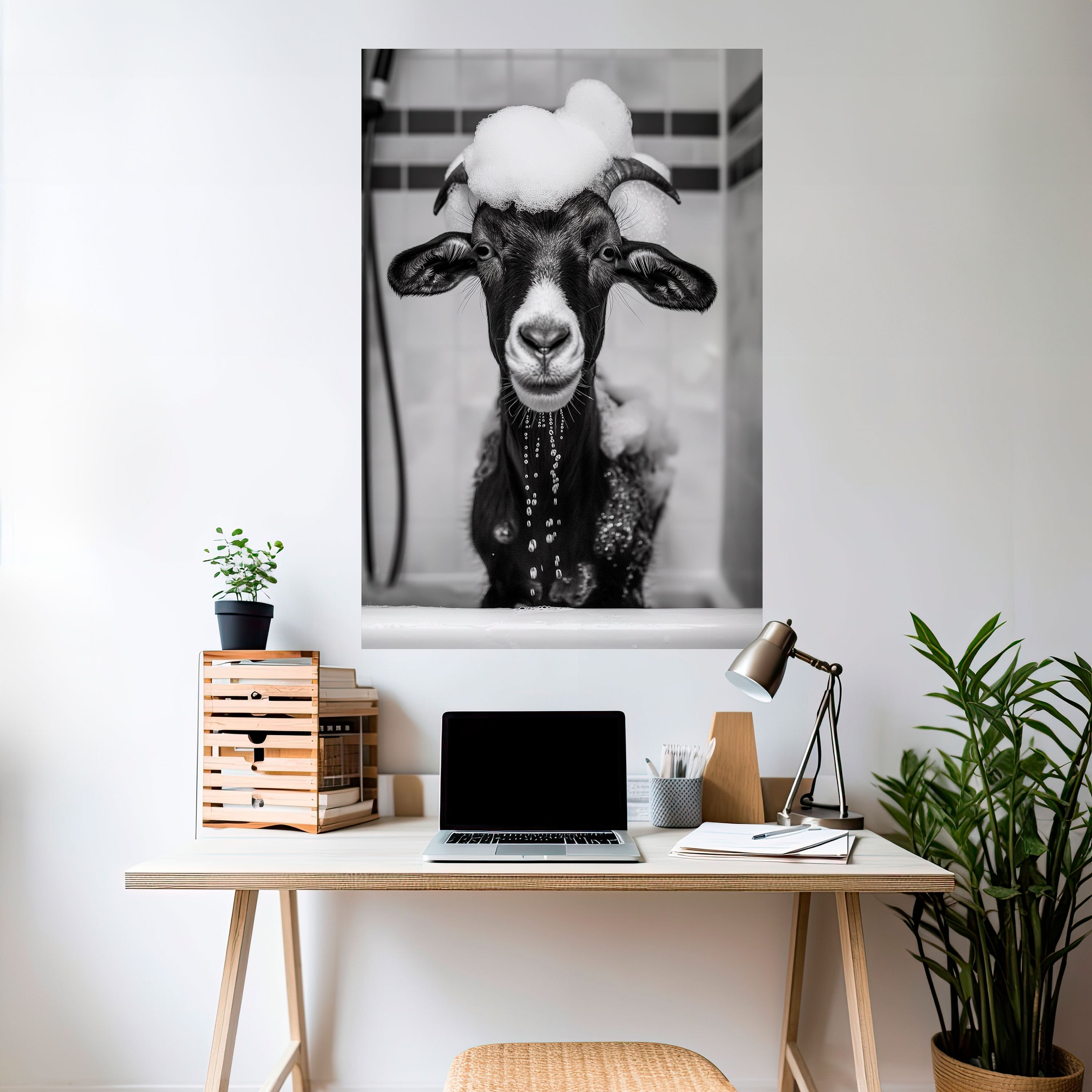 Affiche verticale autocollante « BUBBLE-BATHED BLISS »