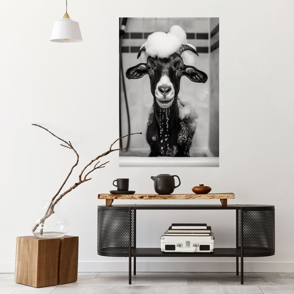 Affiche verticale autocollante « BUBBLE-BATHED BLISS »