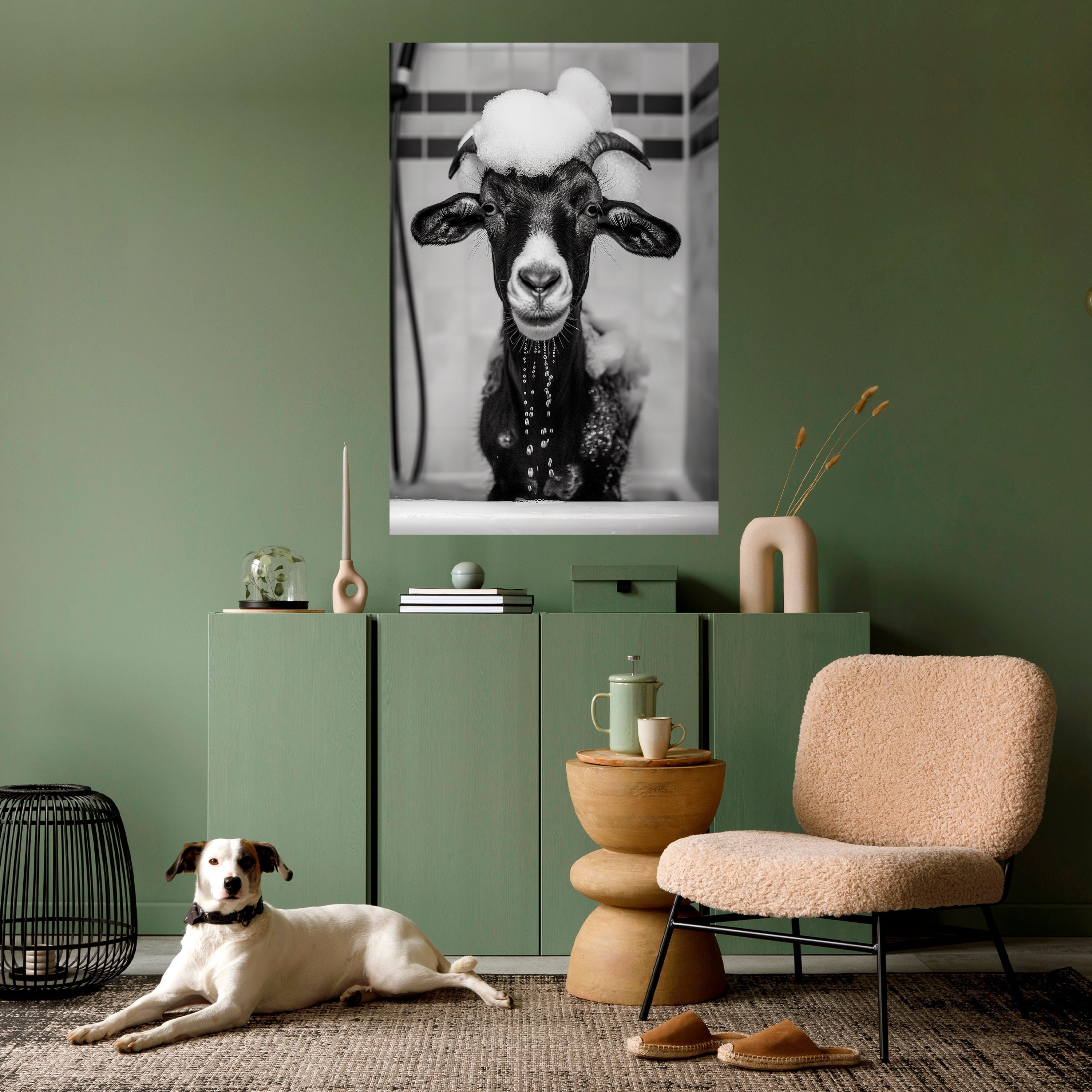 Affiche verticale autocollante « BUBBLE-BATHED BLISS »